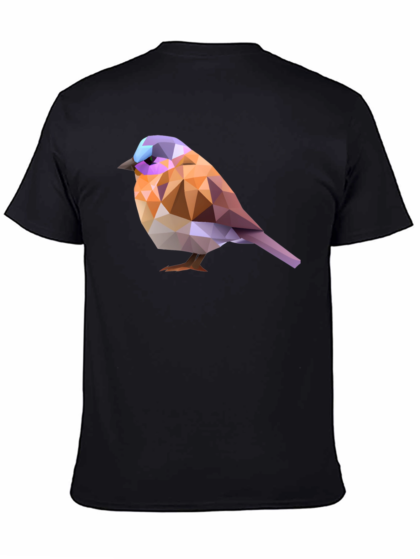 Black Geometric Bird T-Shirt - Abstract Art Tee view 4