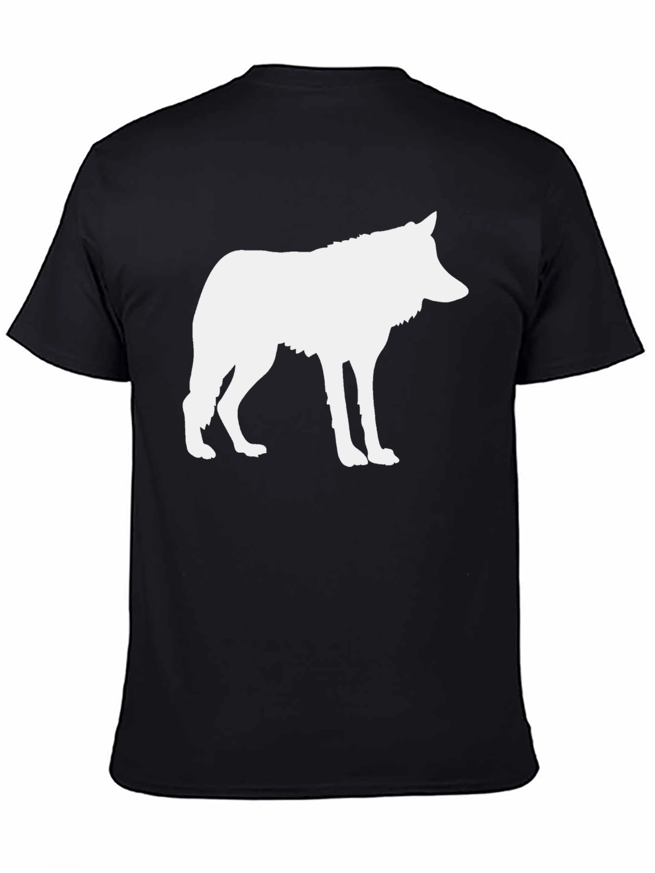 Black Wolf Silhouette Black T-Shirt - Cool Graphic Tee view 4