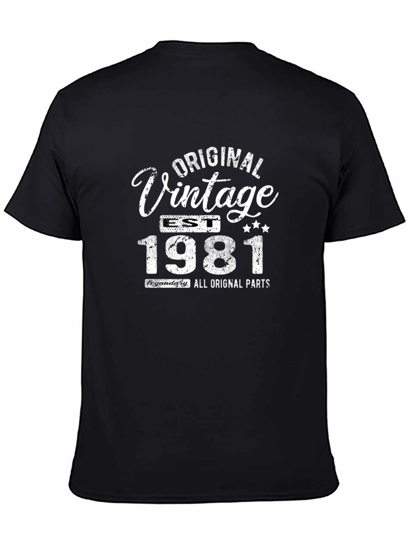 Black Vintage 1981 Birthday T-Shirt view 4