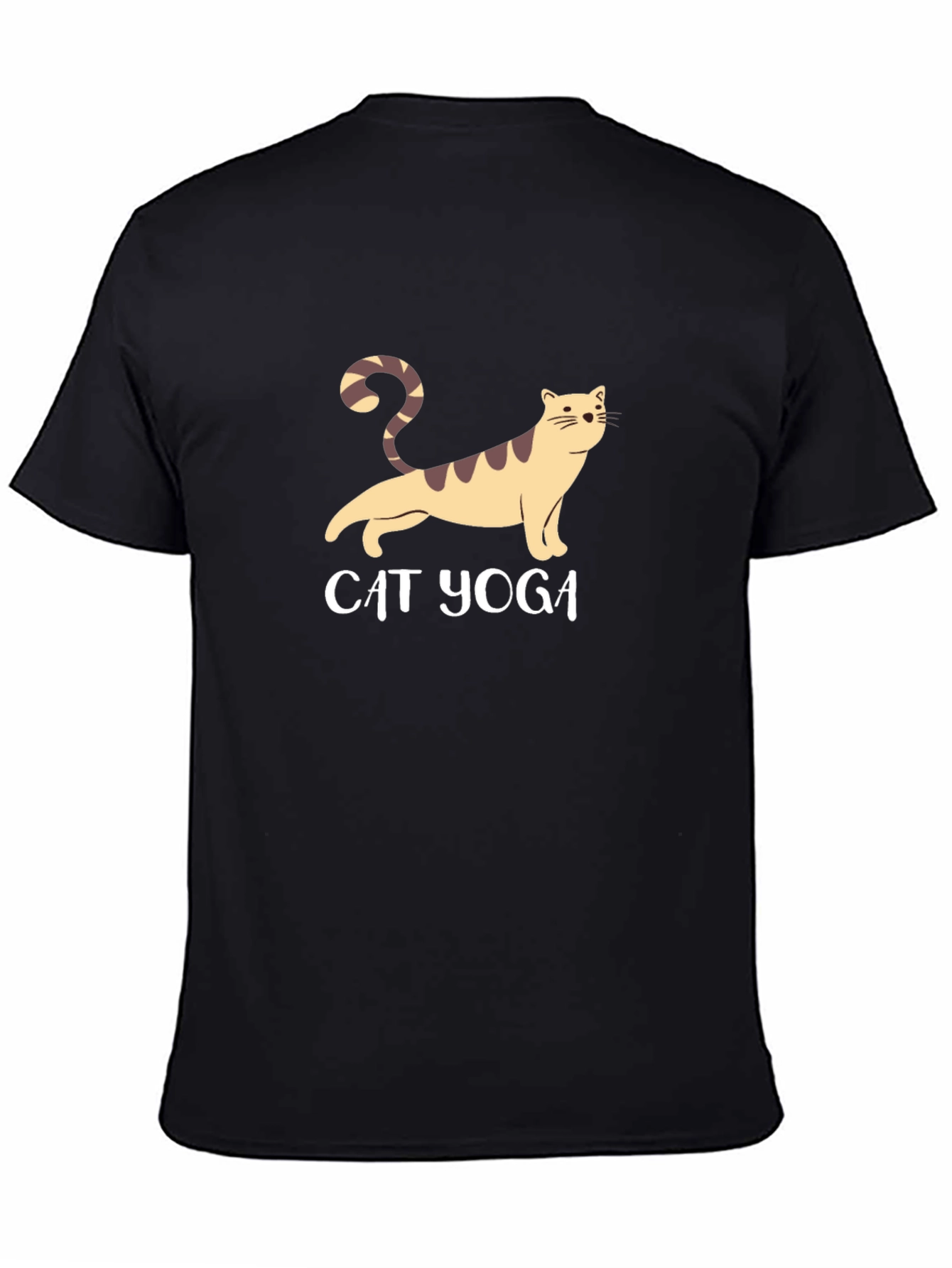 Black Cat Yoga Graphic T-Shirt - Unisex Black Tee view 4