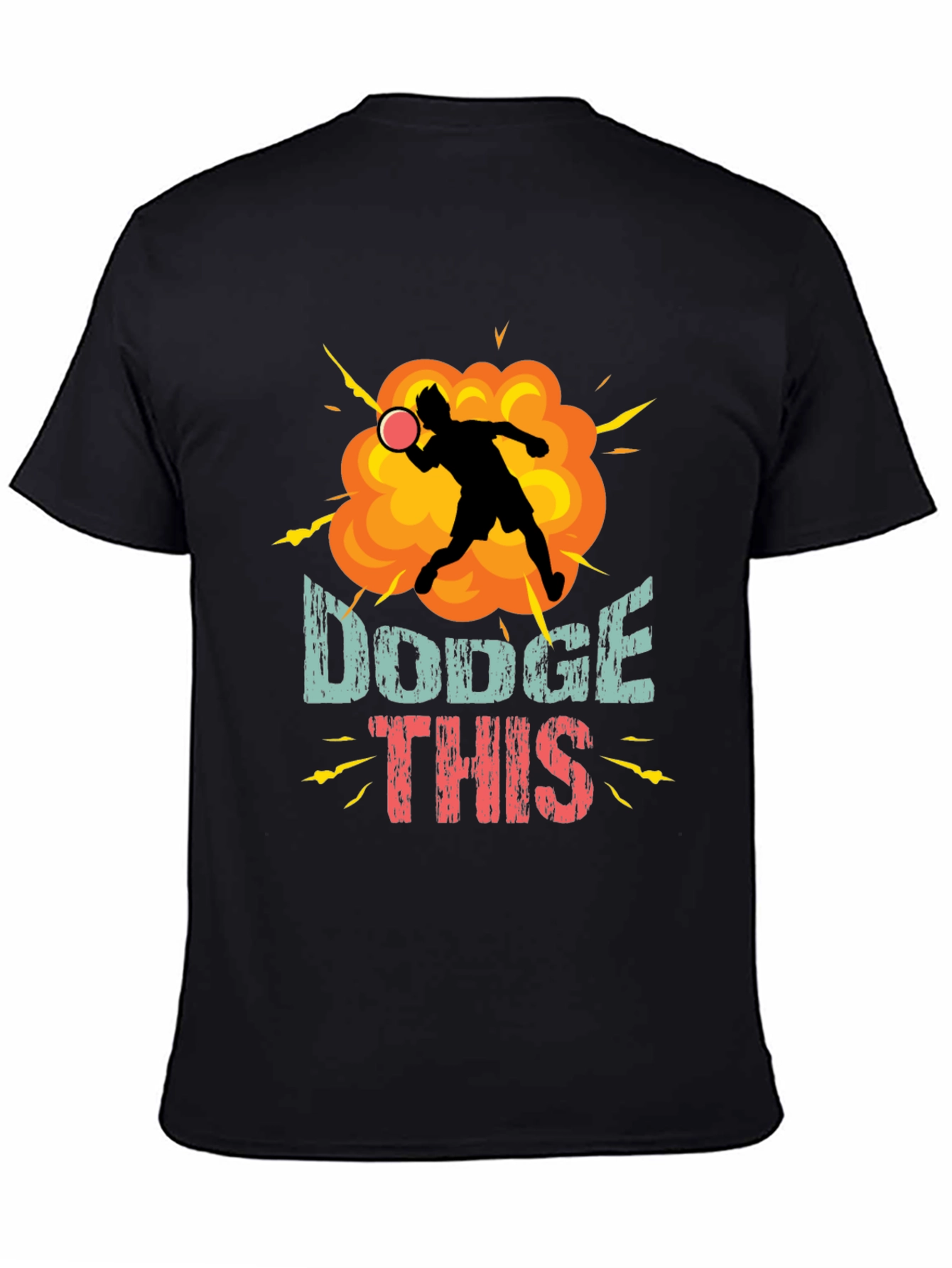 Black Dodge This T-Shirt - Funny Dodgeball Tee view 4