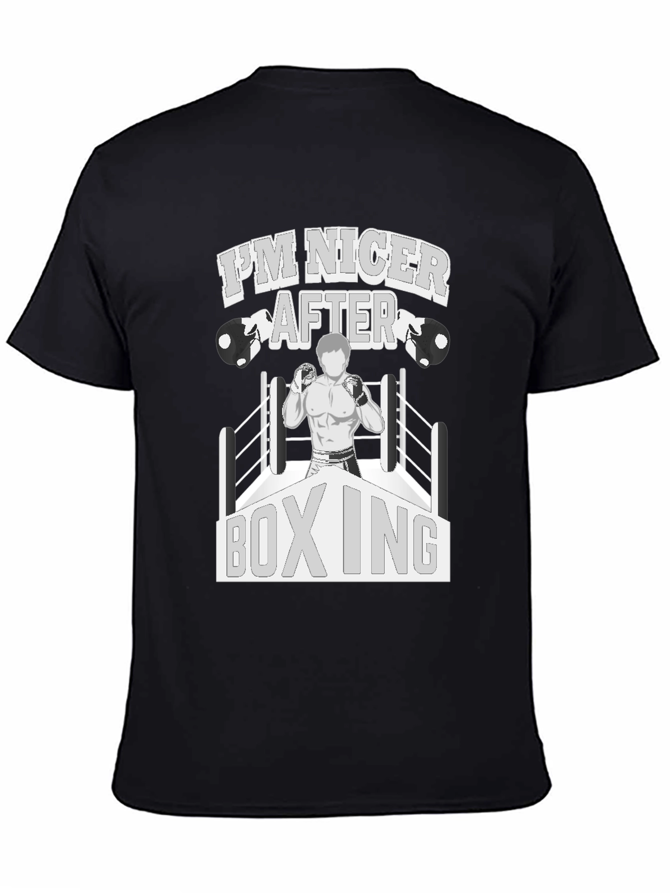 Black I'm Nicer After Boxing Graphic T-Shirt view 4