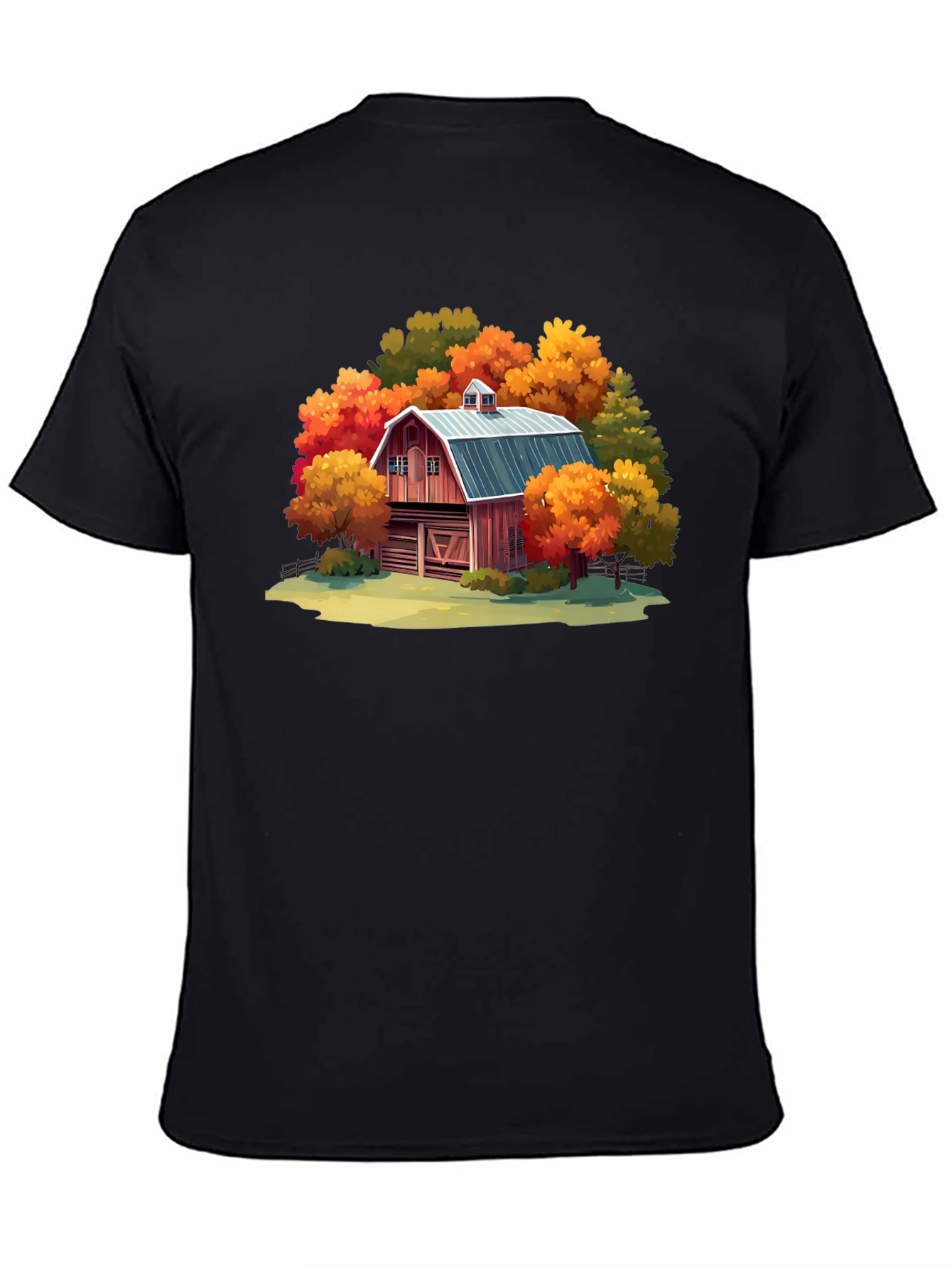 Black Autumn Barn Graphic Tee view 4
