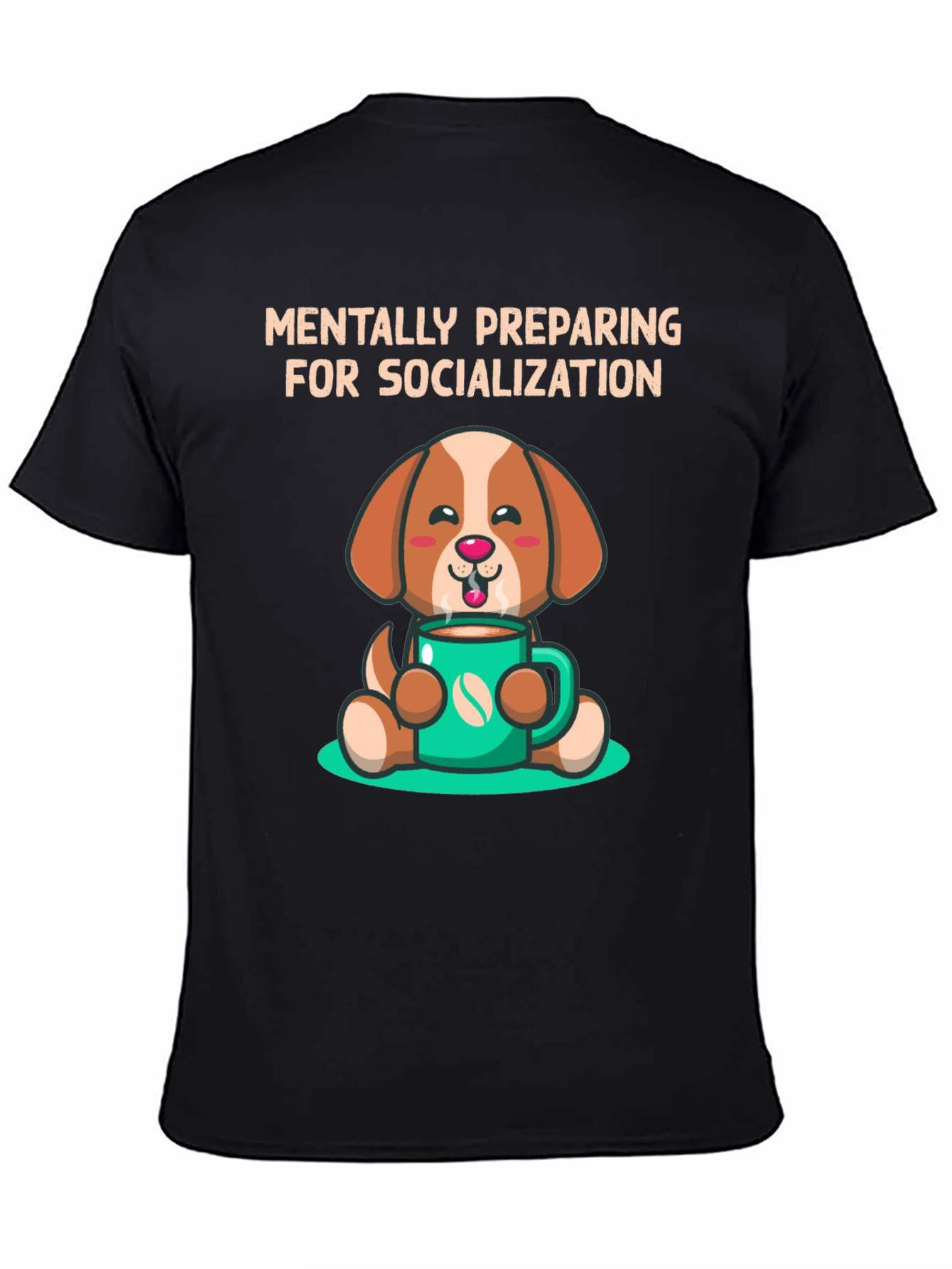 Black Mentally Preparing Dog T-Shirt view 4