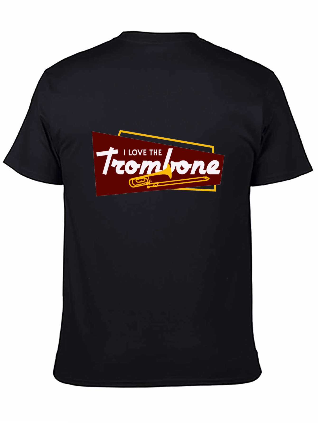 Black I Love The Trombone Black T-Shirt view 4