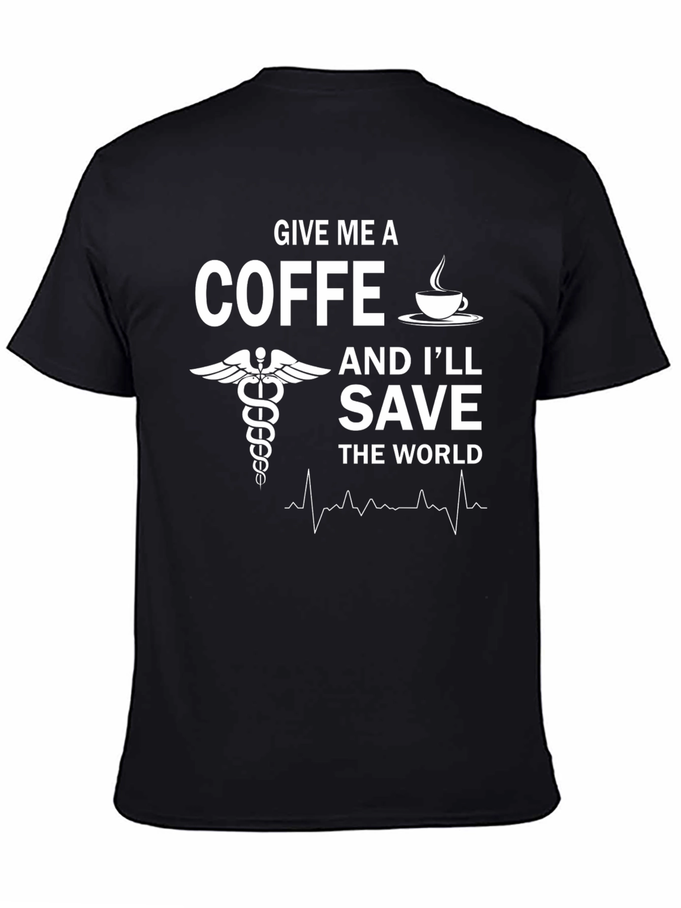 Black Give Me Coffee Save the World T-Shirt view 4
