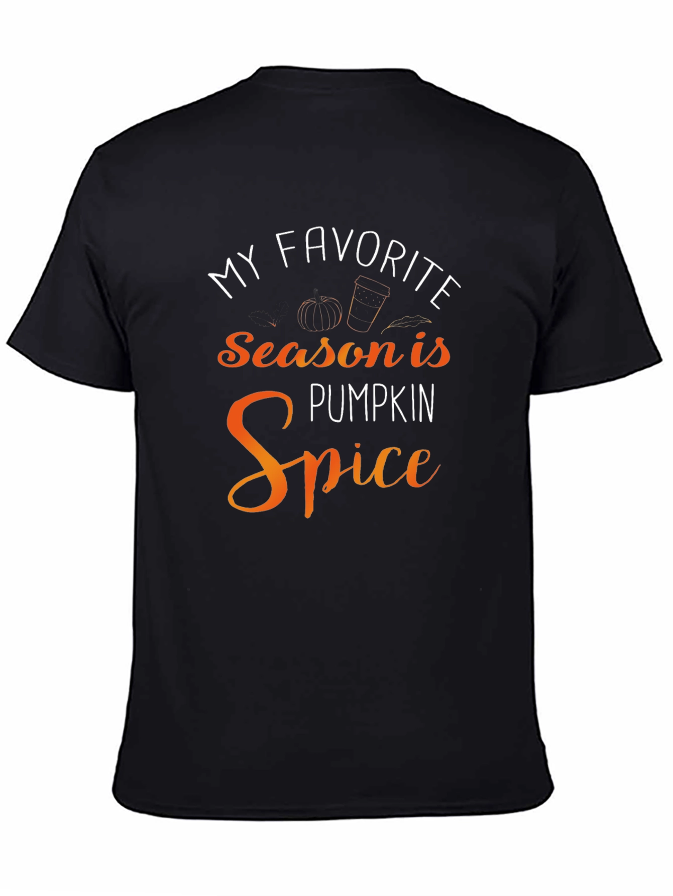 Black Pumpkin Spice Season T-Shirt, Black view 4