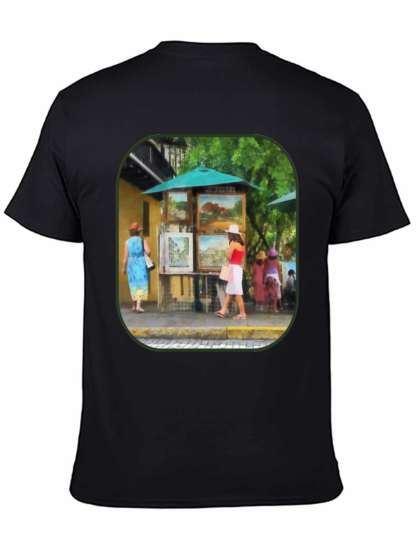 Black Art Gallery T-Shirt - Black, Unique Design view 4