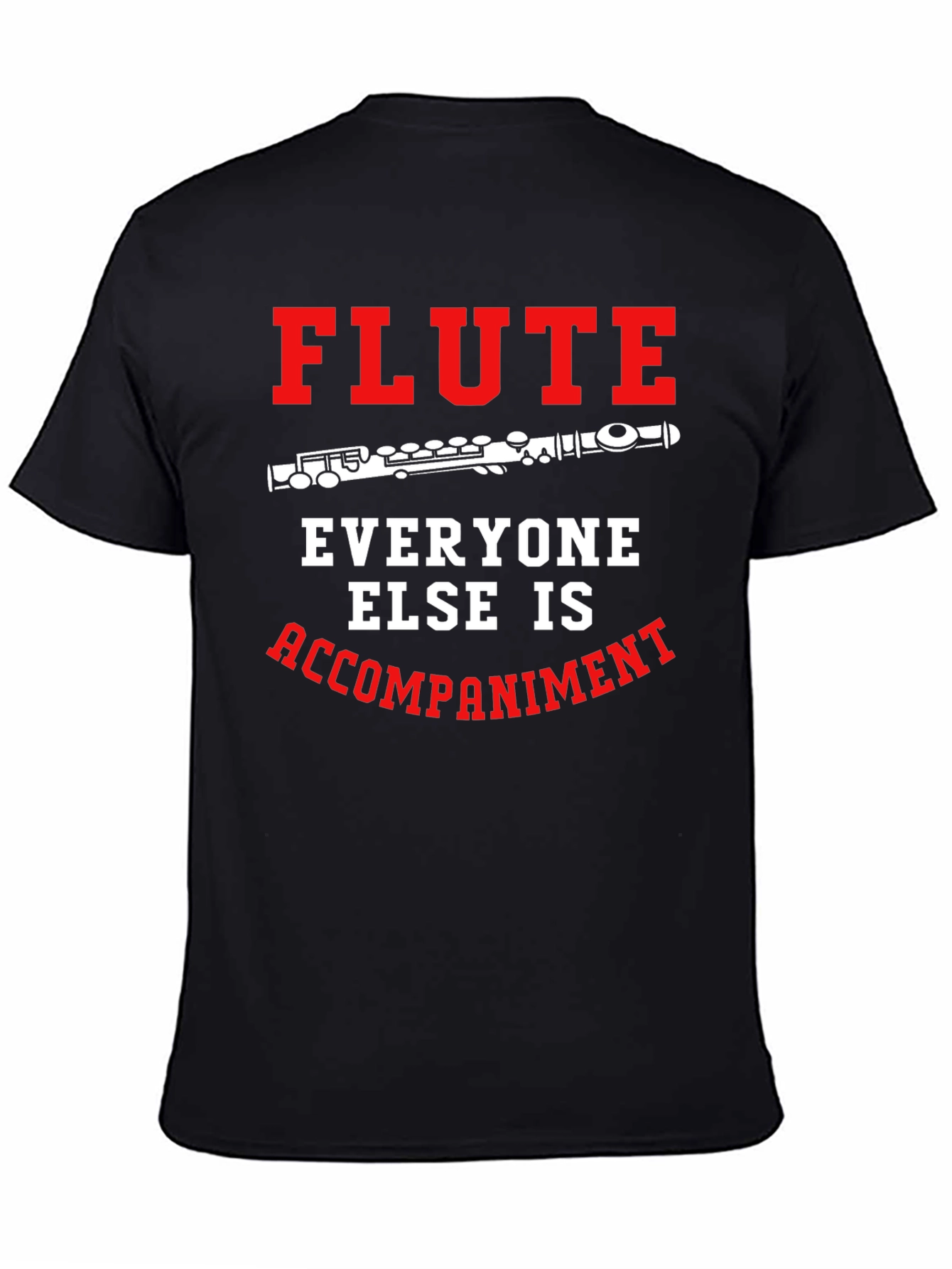 Black Flute Player T-Shirt: Everyone Else Accompaniment view 4