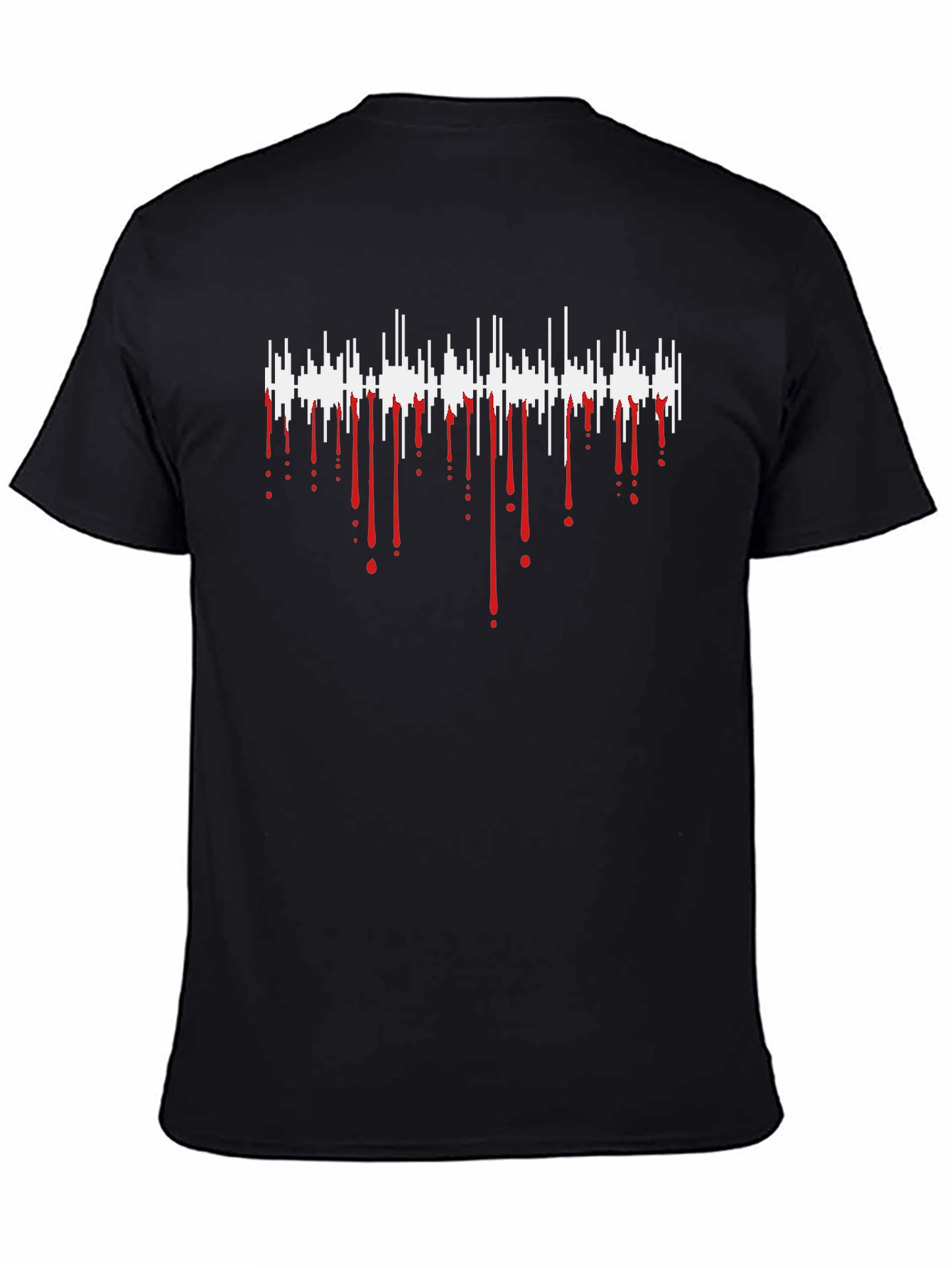 Black Sound Wave Drip Graphic Tee - Men's Black T-Shirt view 4