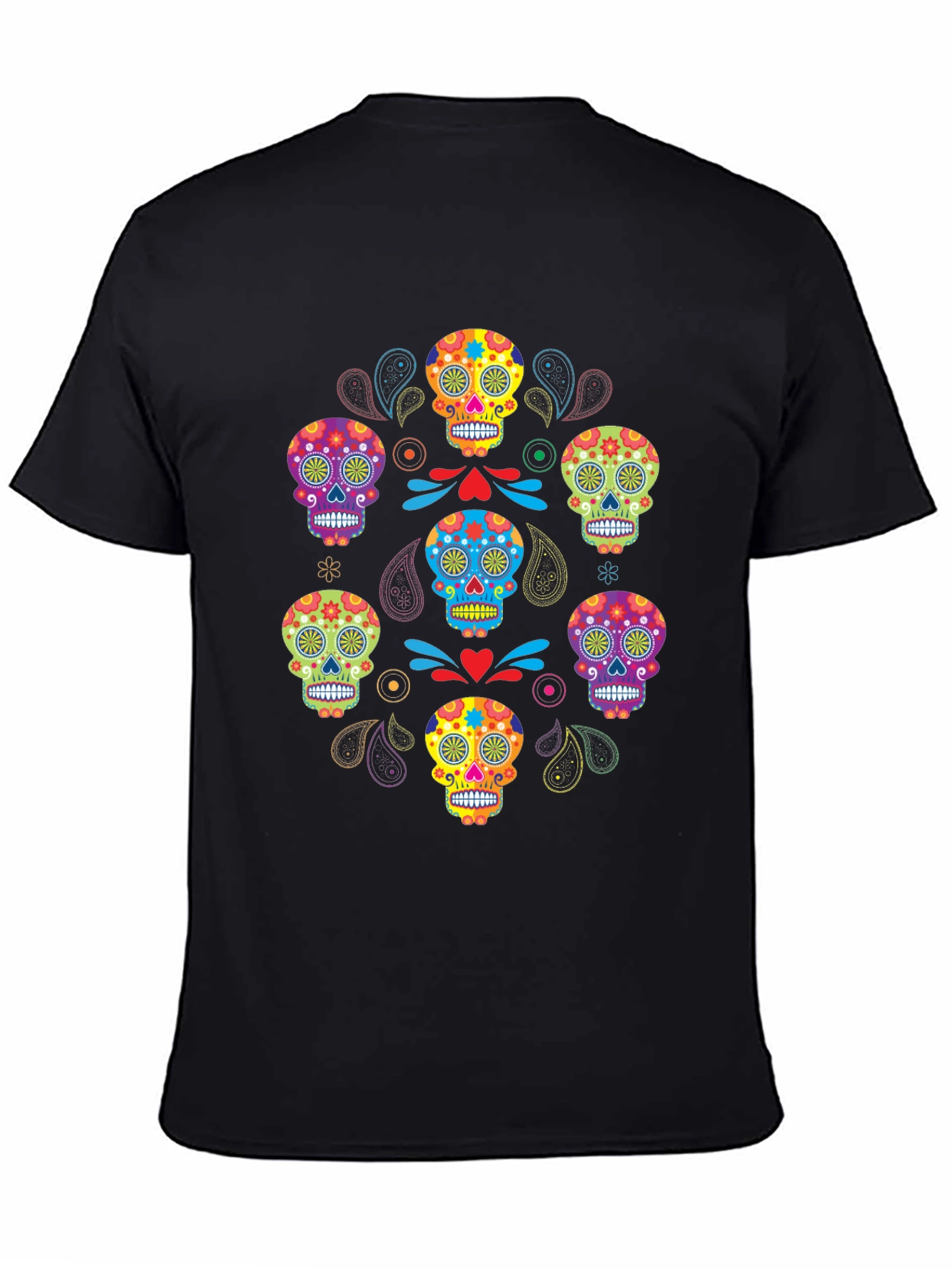 Black Sugar Skull T-Shirt - Day of the Dead view 4