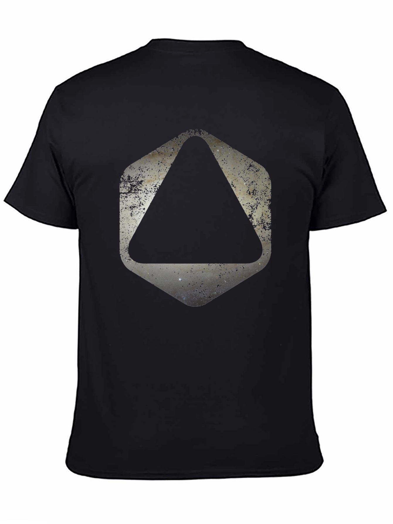 Black Geometric Graphic Print Black T-Shirt view 4