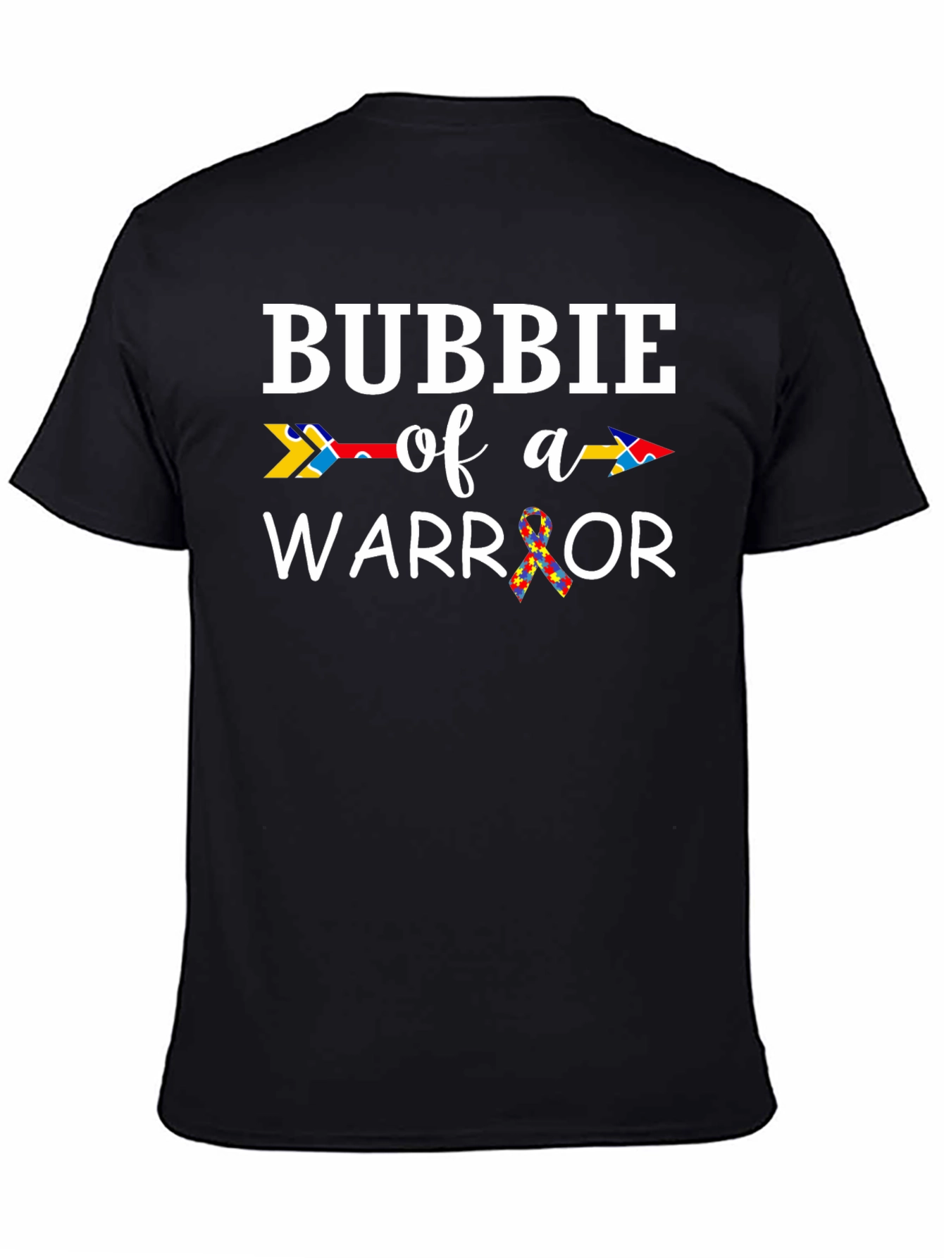 Black Bubbie of a Warrior Autism Awareness T-Shirt view 4