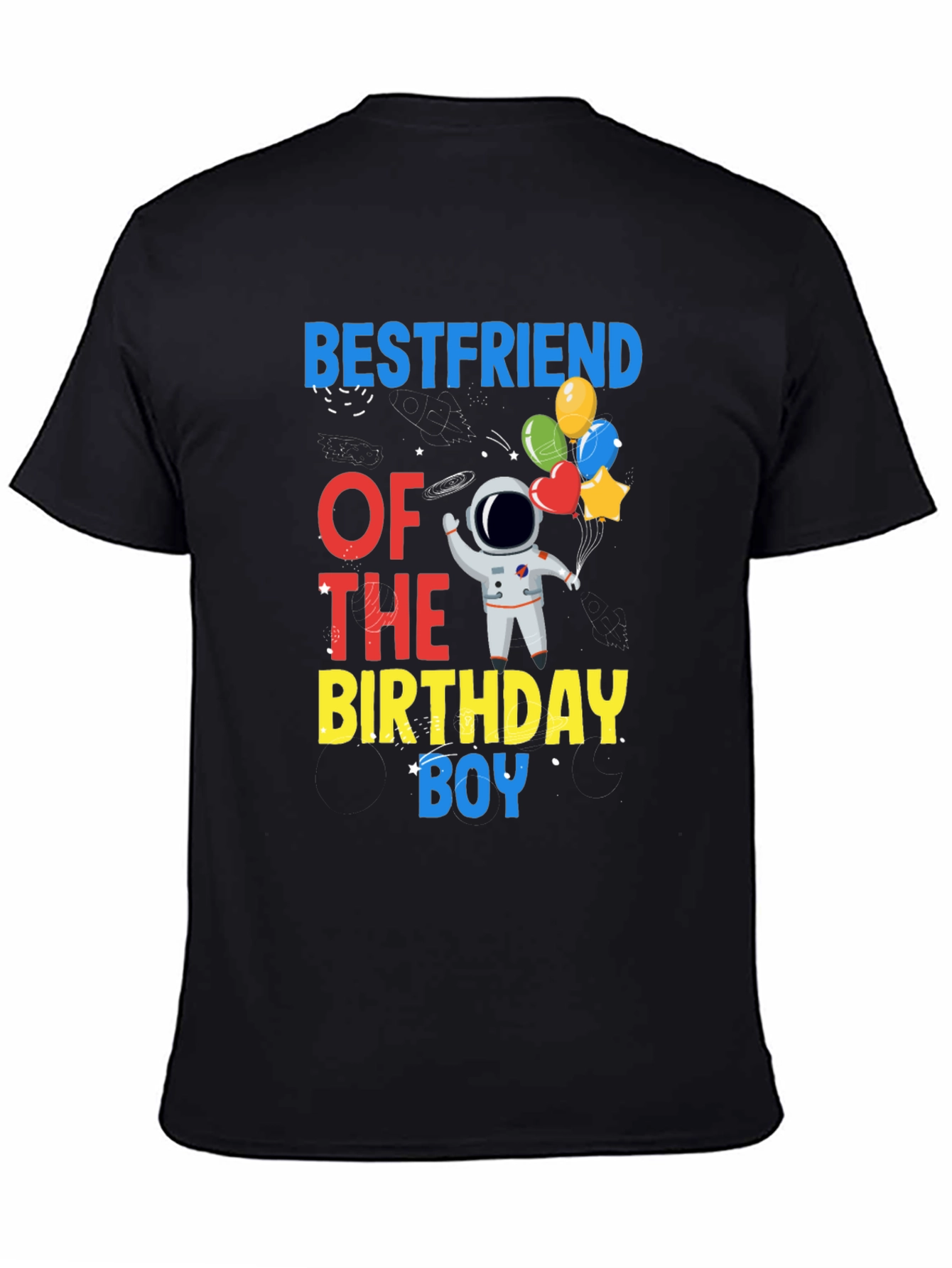 Black Bestfriend of the Birthday Boy T-Shirt view 4