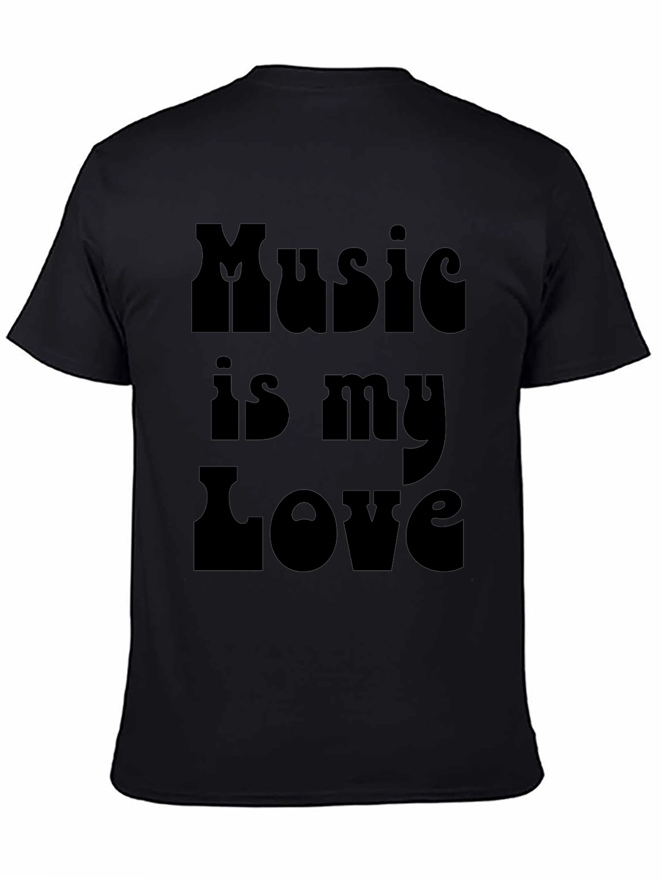 Black Music is My Love Black Graphic Tee view 4