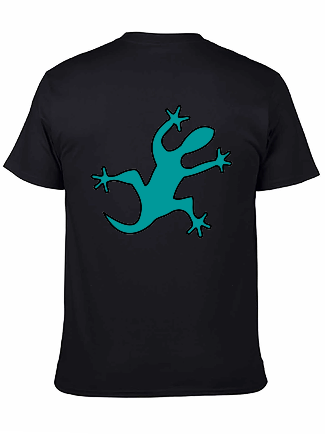 Black Cool Gecko Graphic Black T-Shirt view 4