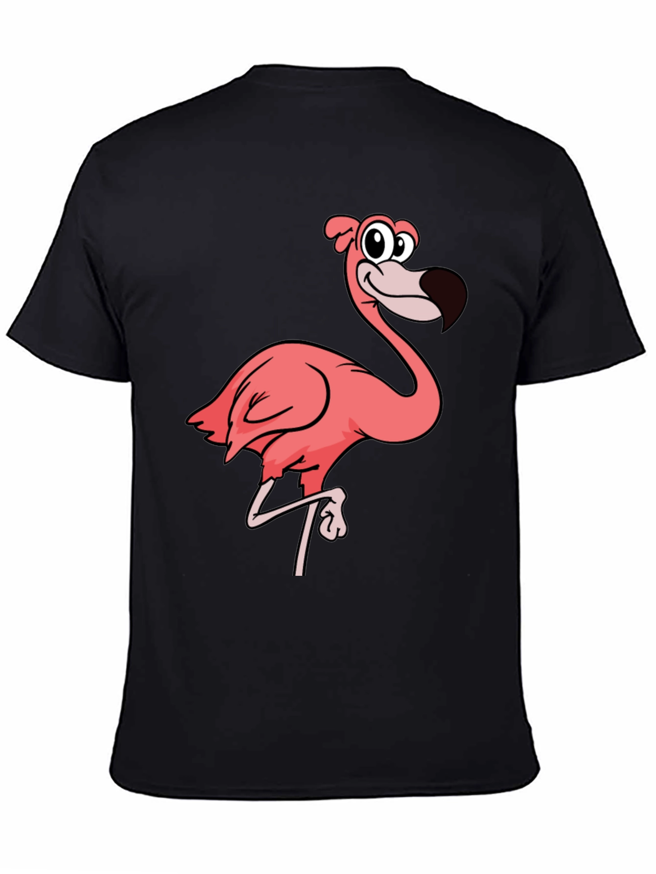 Black Flamingo Graphic Tee - Black Cotton T-Shirt view 4