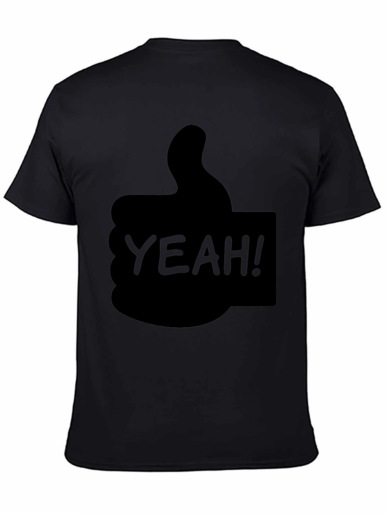 Black Yeah! Thumbs Up Graphic T-Shirt - Cool Casual Tee view 4