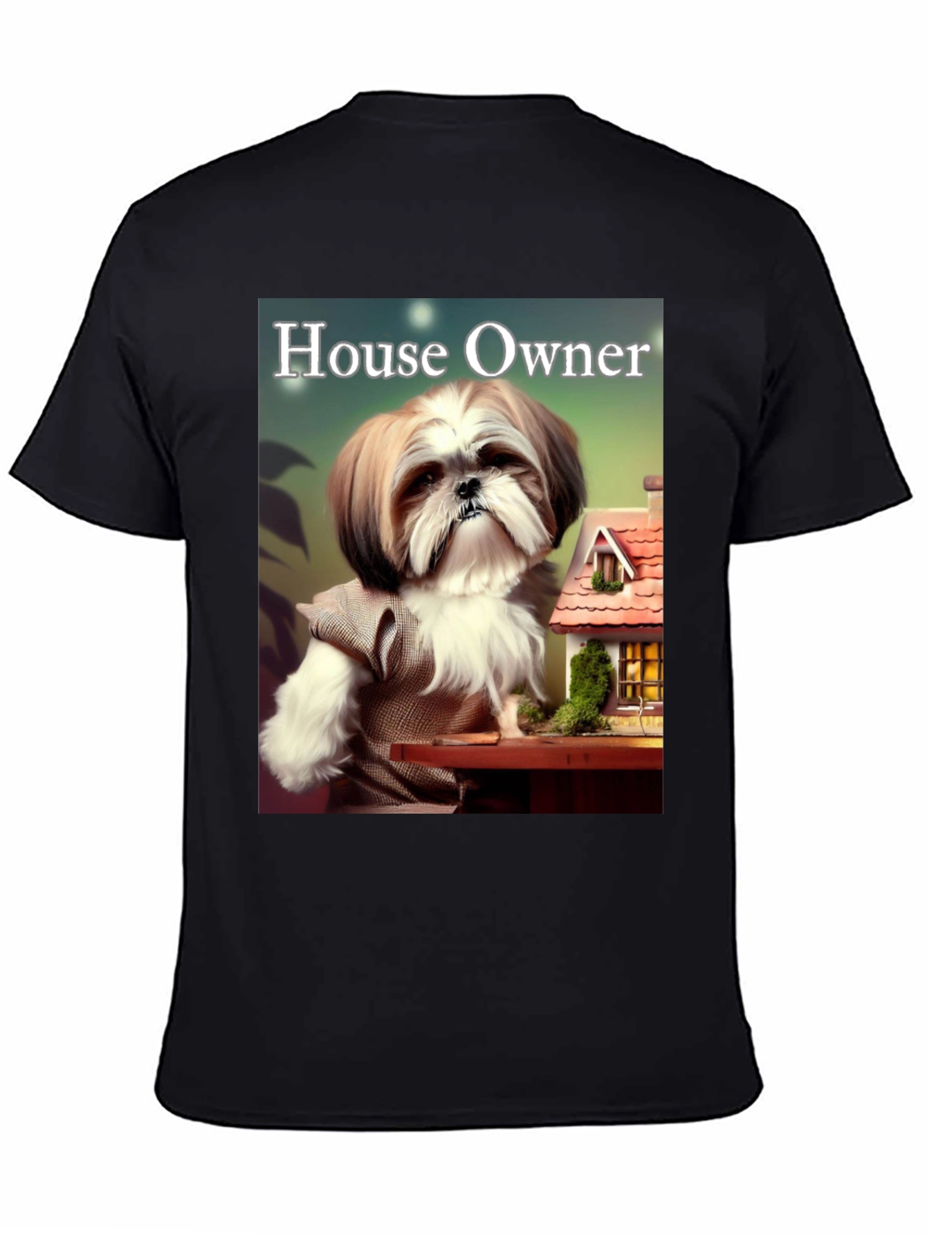 Black House Owner Dog T-Shirt view 4