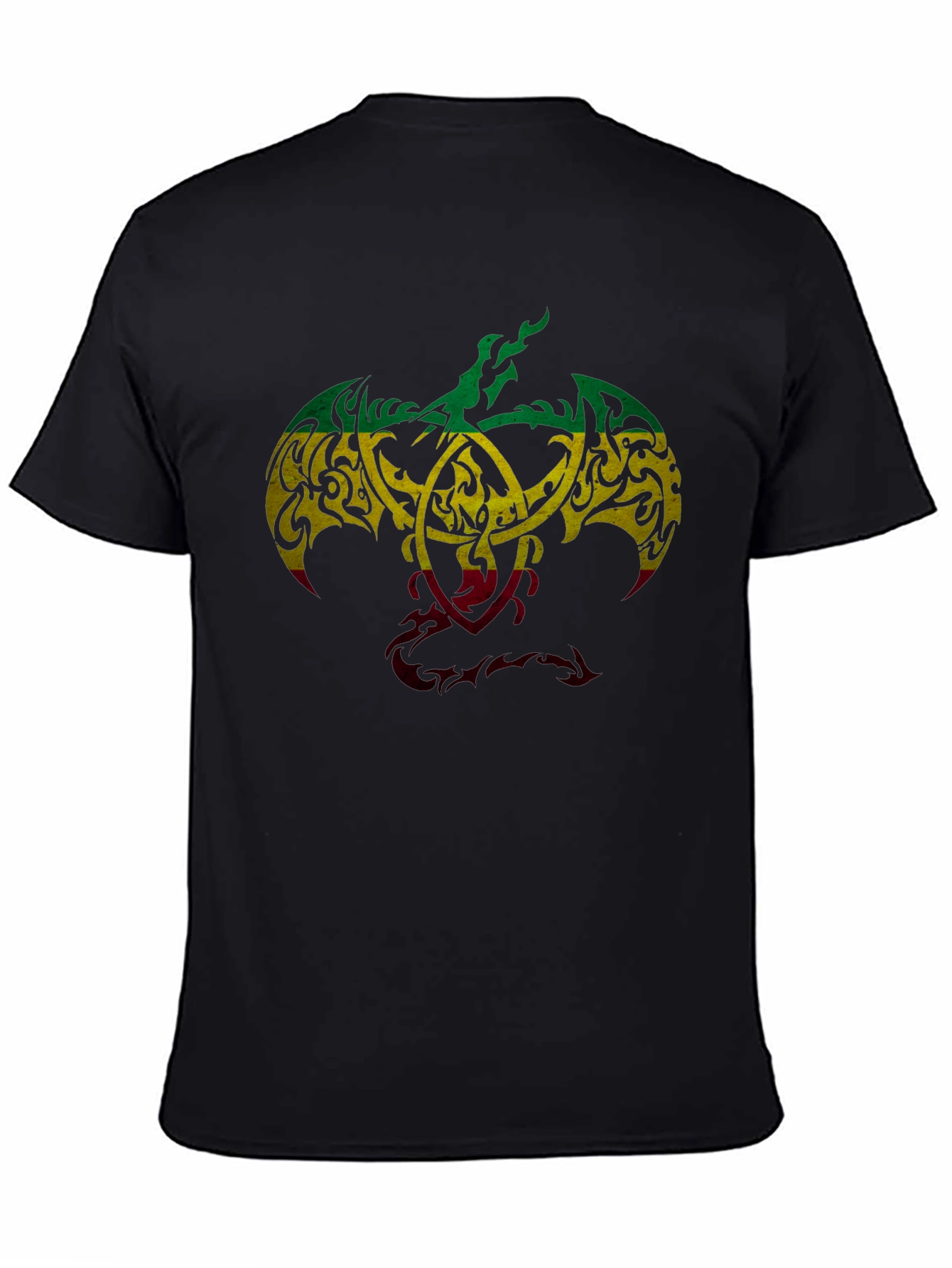 Black Rasta Tribal Dragon Graphic T-Shirt - Unique Design view 4
