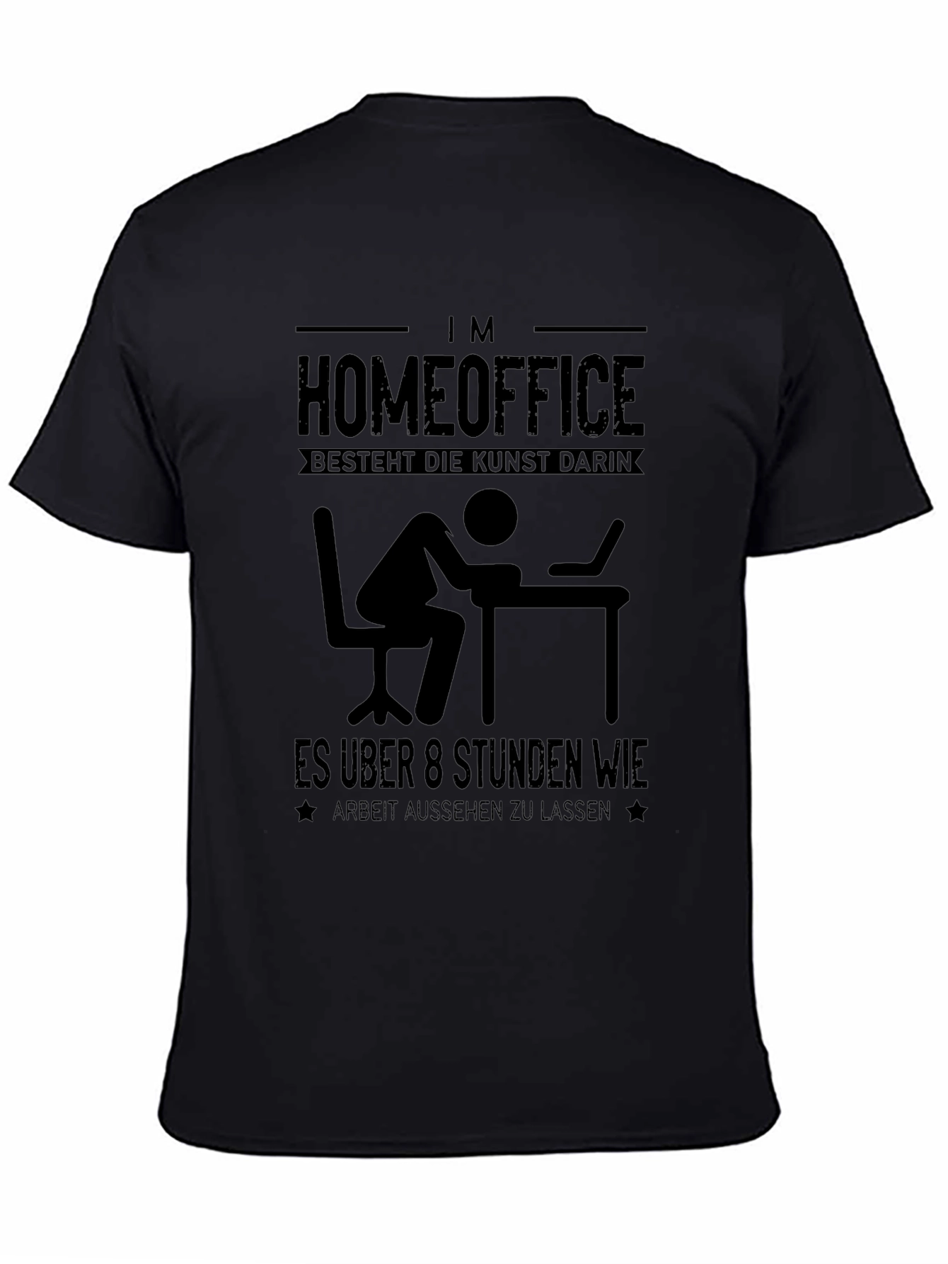 Black Funny Home Office T-Shirt - Work From Home Humor view 4