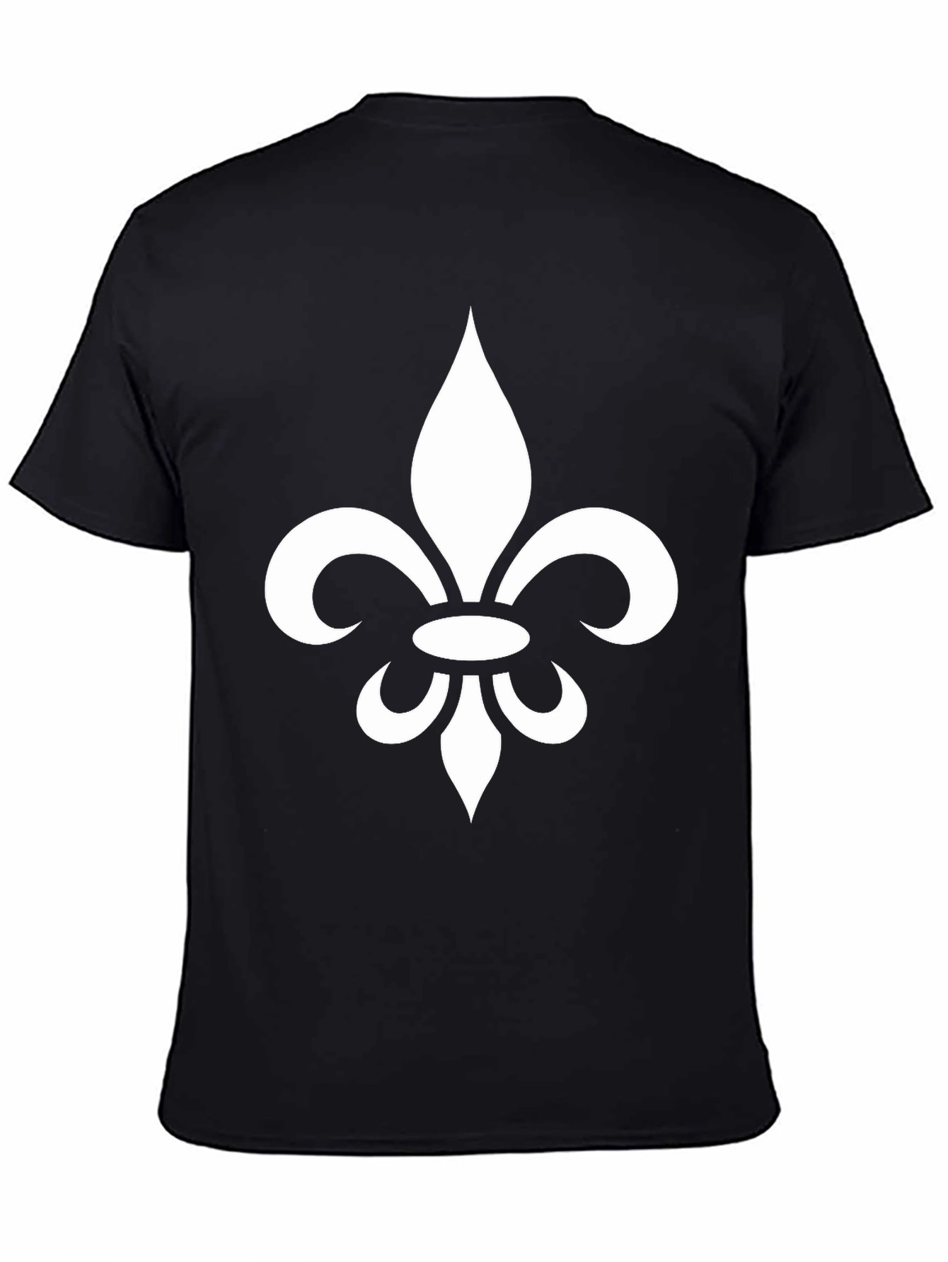 Black Fleur-de-lis Graphic Tee - Black Cotton Blend view 4
