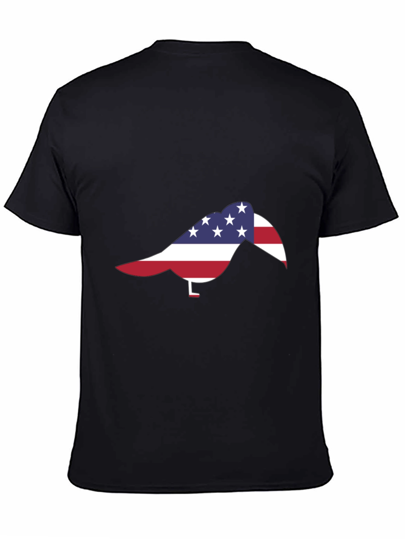 Black American Flag Turkey Black T-Shirt view 4