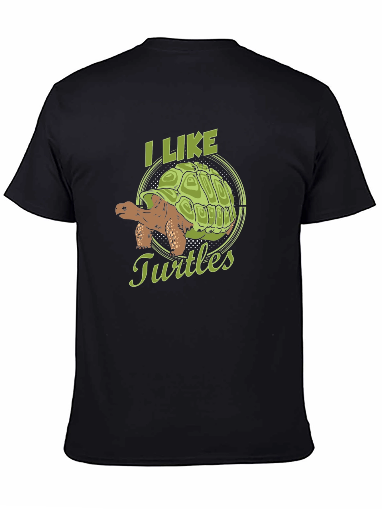 Black I Like Turtles Graphic T-Shirt view 4