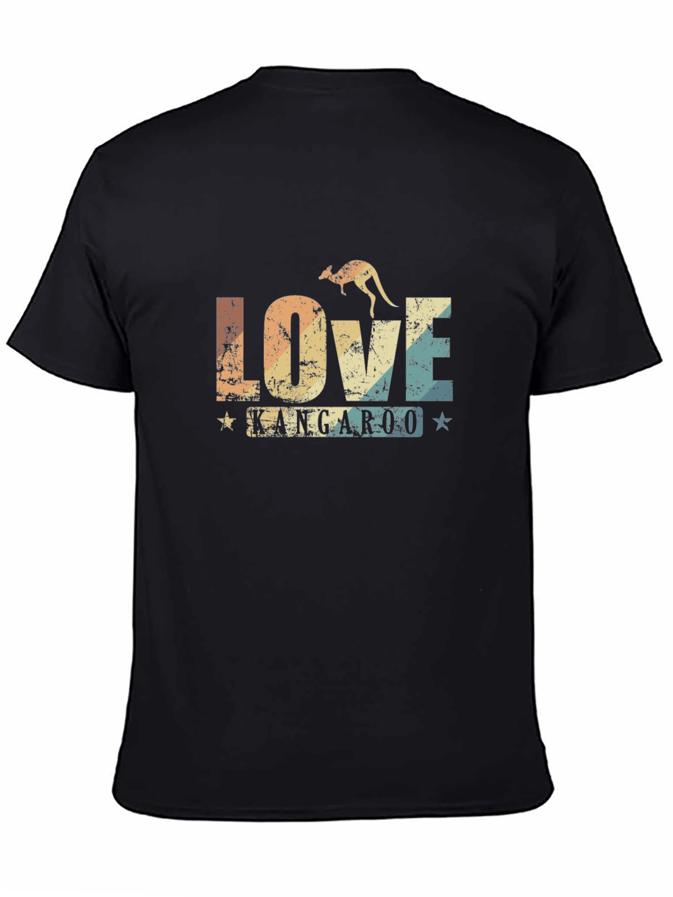 Black Love Kangaroo Retro Graphic T-Shirt view 4