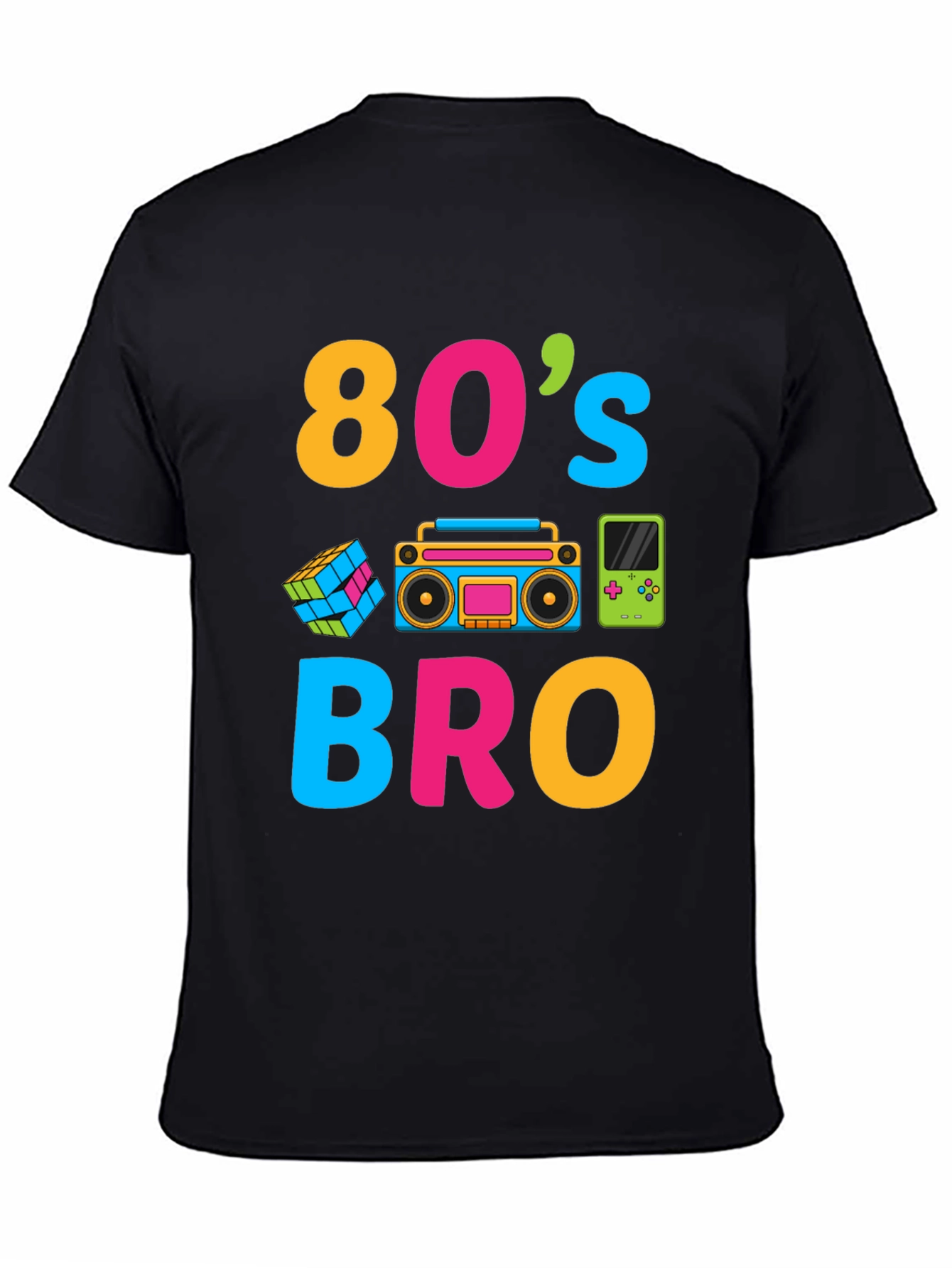 Black 80's Bro Graphic Tee - Retro Style view 4