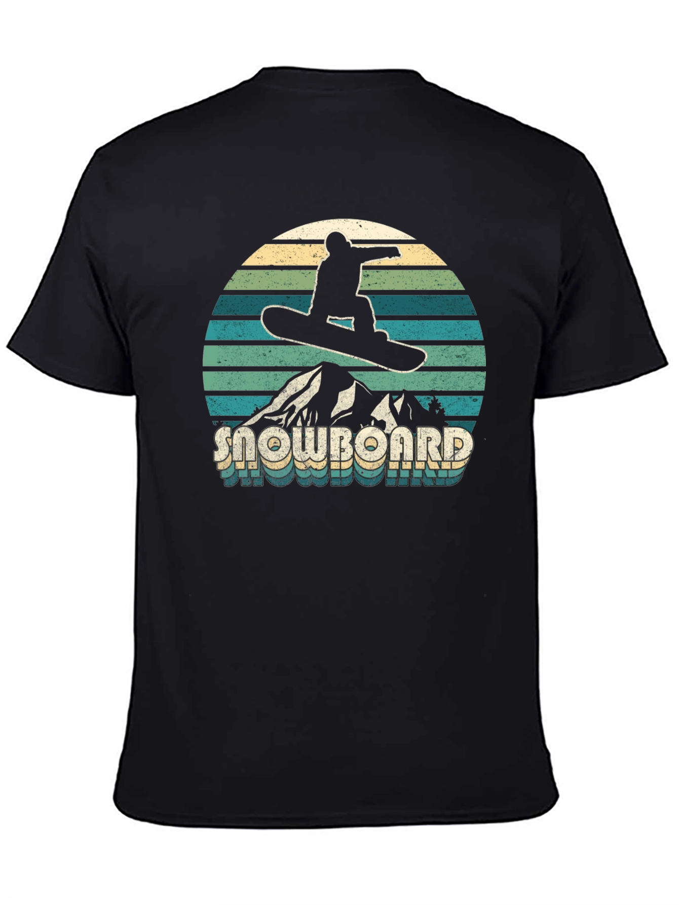 Black Retro Snowboarder Graphic Tee - Vintage Style view 4