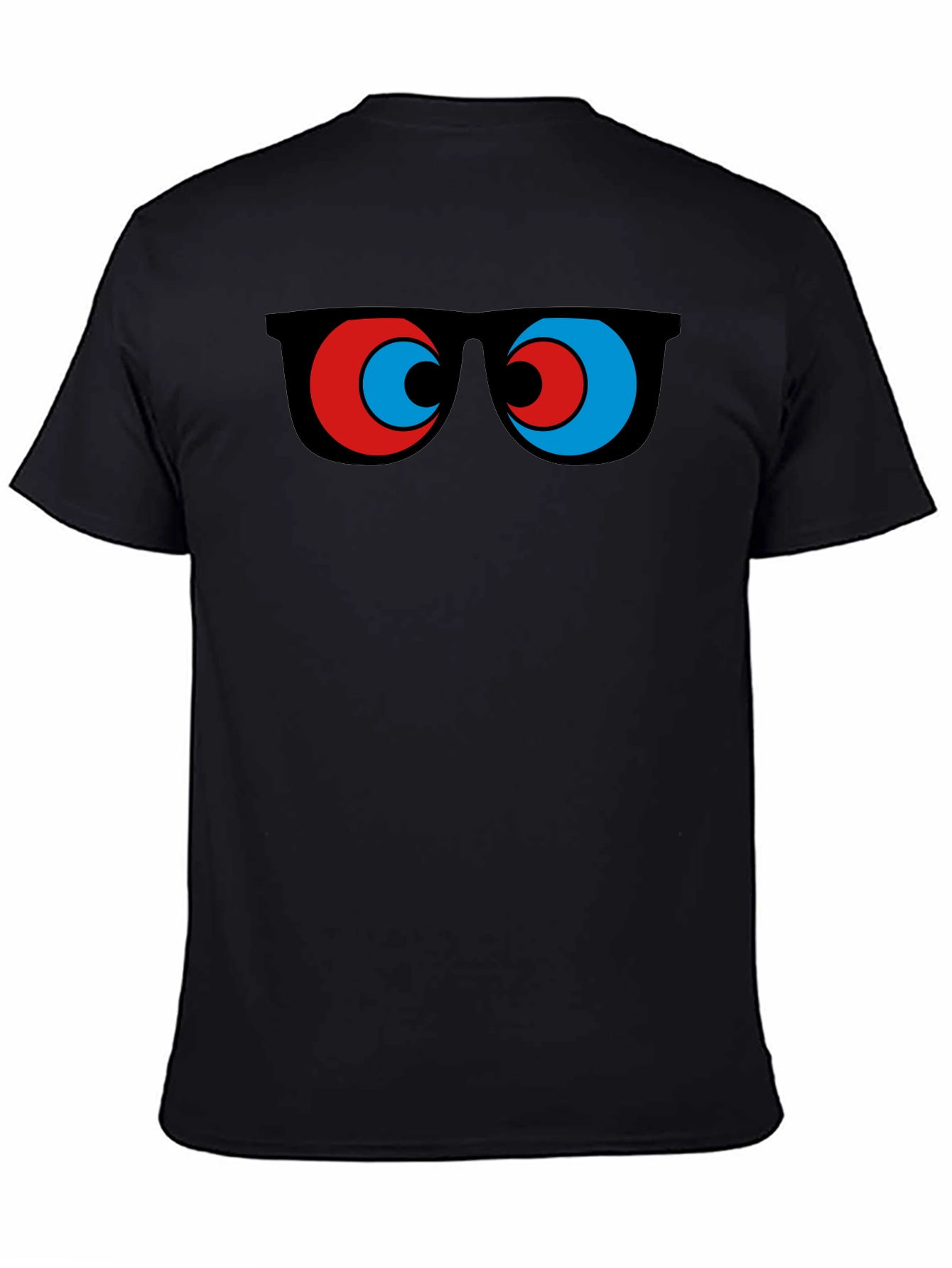 Black Funny Sunglasses Graphic Tee - Quirky Men's Black T-Shirt view 4