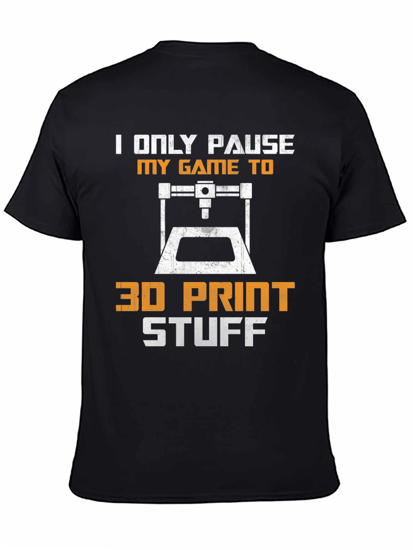 Black Gamer 3D Printing Hobby T-Shirt view 4