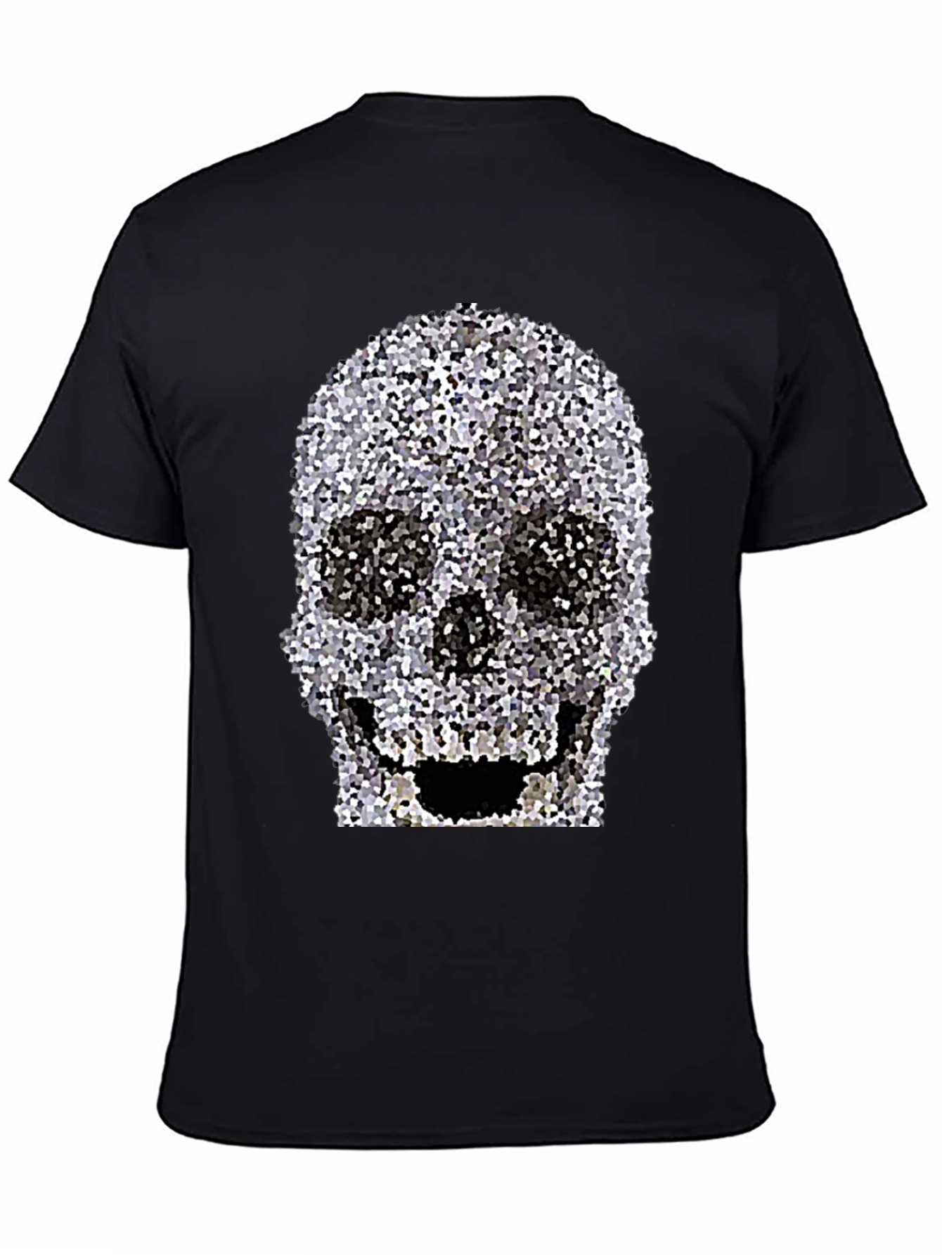 Black Skull Graphic Print T-Shirt view 4