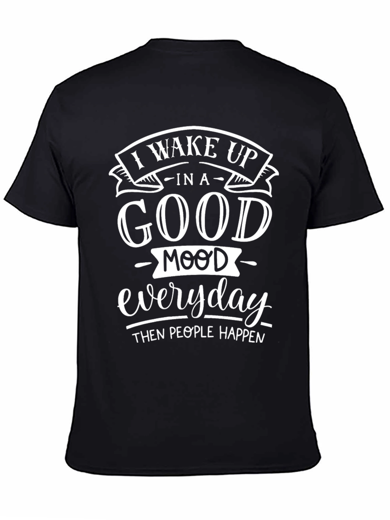 Black Funny "Good Mood" Graphic Tee view 4