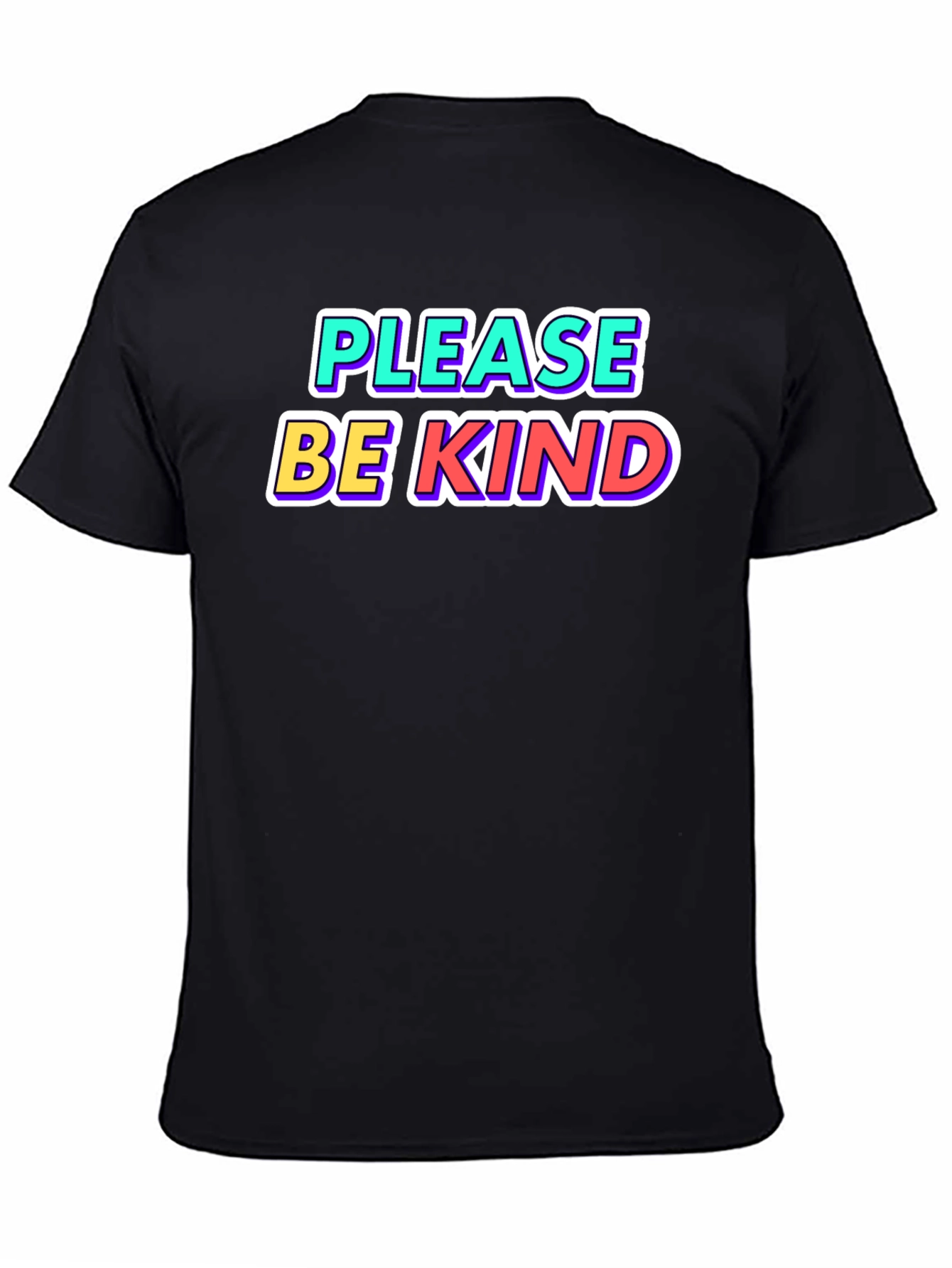 Black Please Be Kind Graphic Tee - Soft Cotton Blend T-Shirt view 4