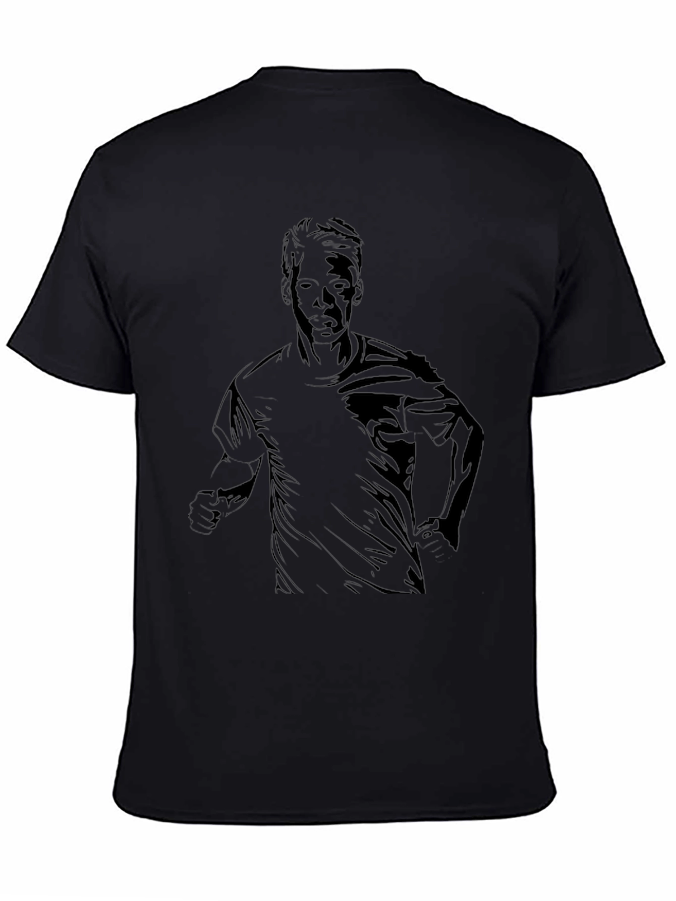 Black Black Graphic Tee - Silhouette Runner view 4