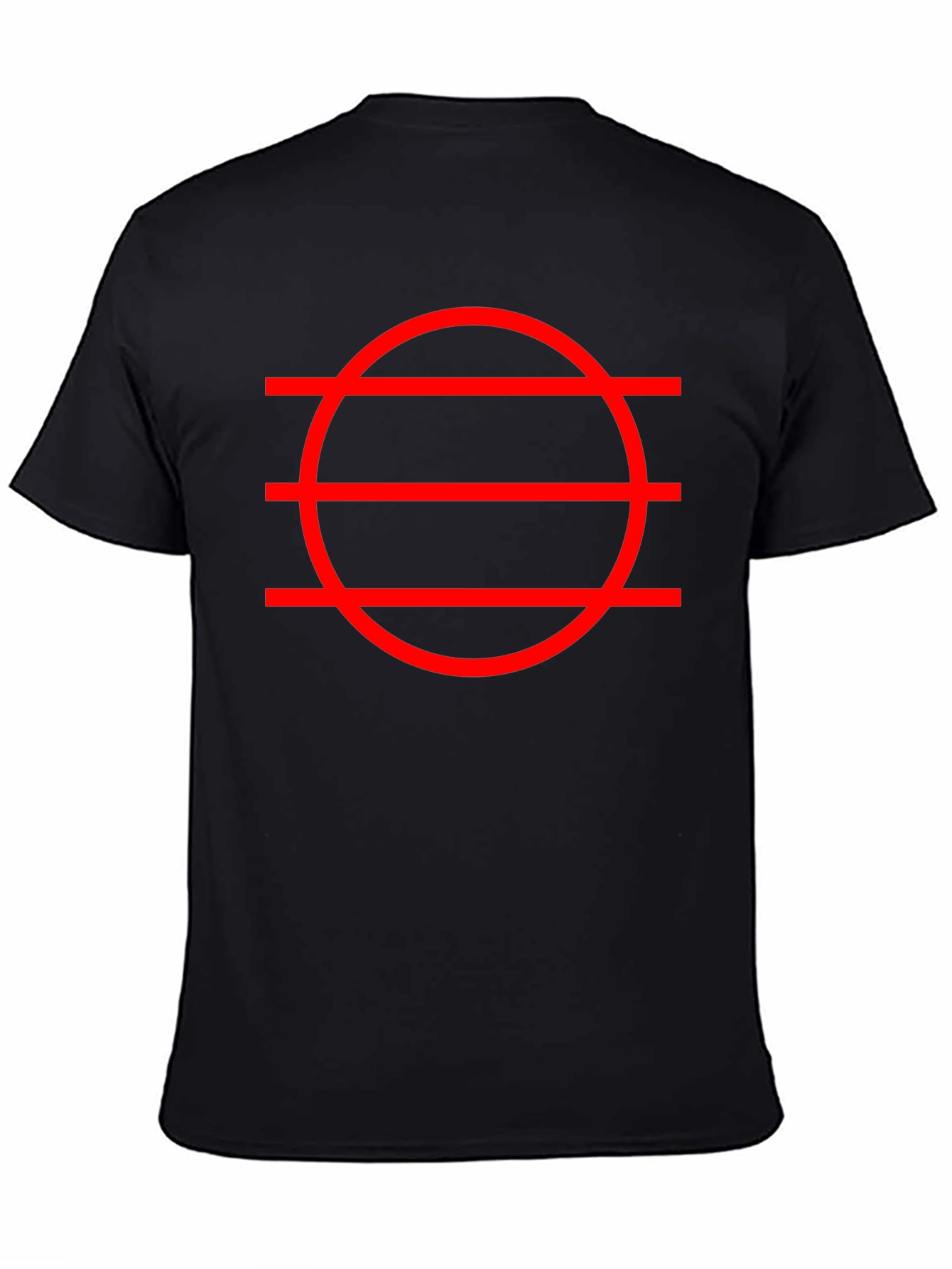 Black Geometric Circle & Line Graphic Tee - Modern Design view 4