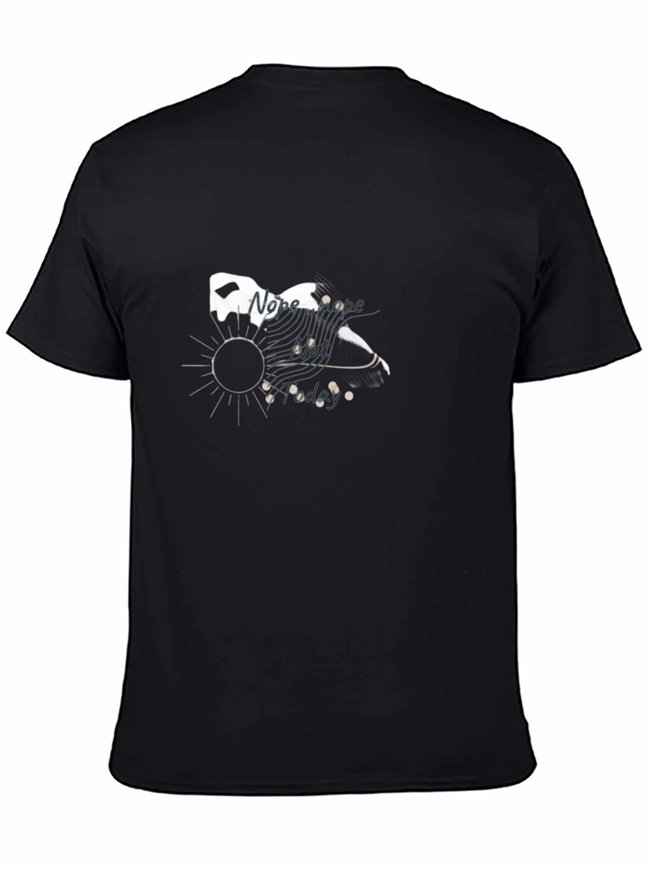 Black Nope Not Today Graphic Tee - Black Cotton Shirt view 4