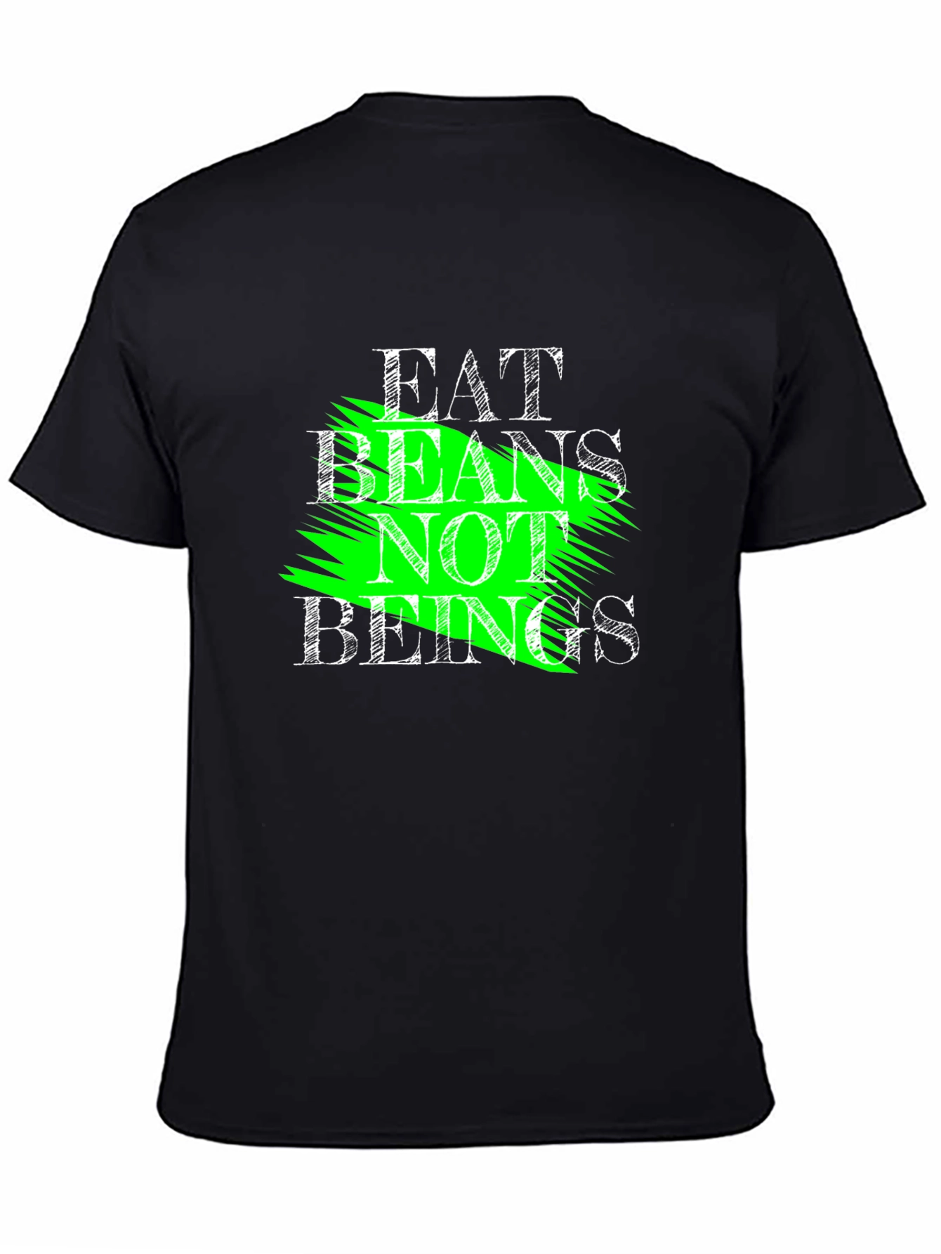 Black Eat Beans Not Beings Graphic Tee view 4