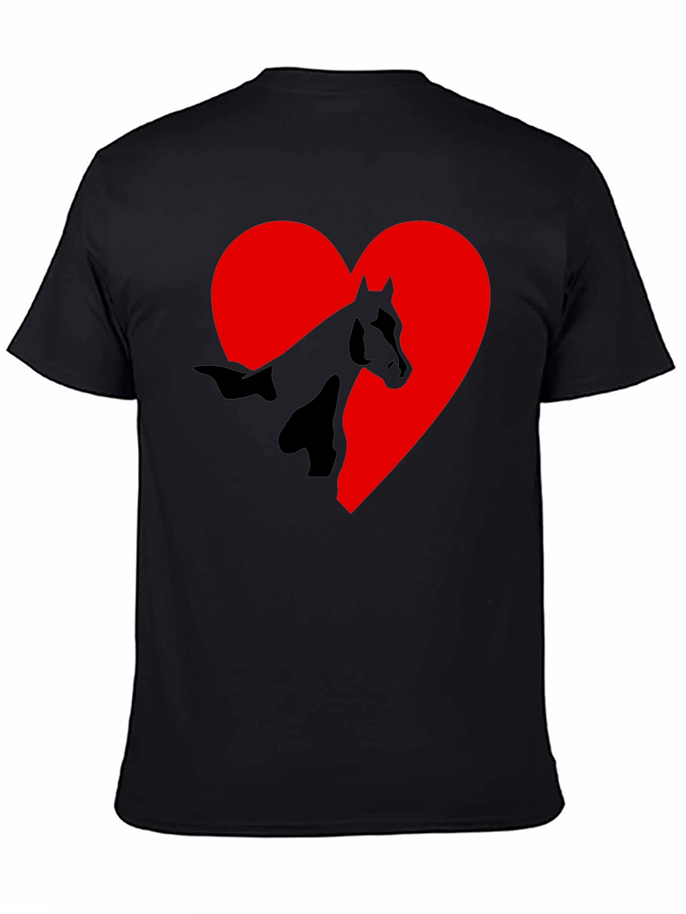 Black Horse Heart Graphic T-Shirt - Black Tee view 4