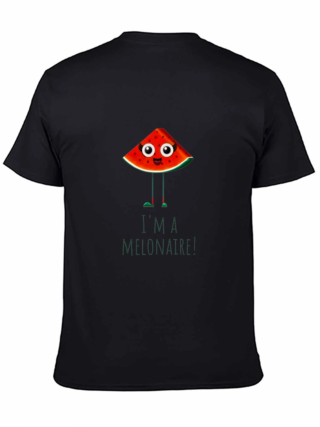 Black Funny Melonaire Graphic T-Shirt view 4