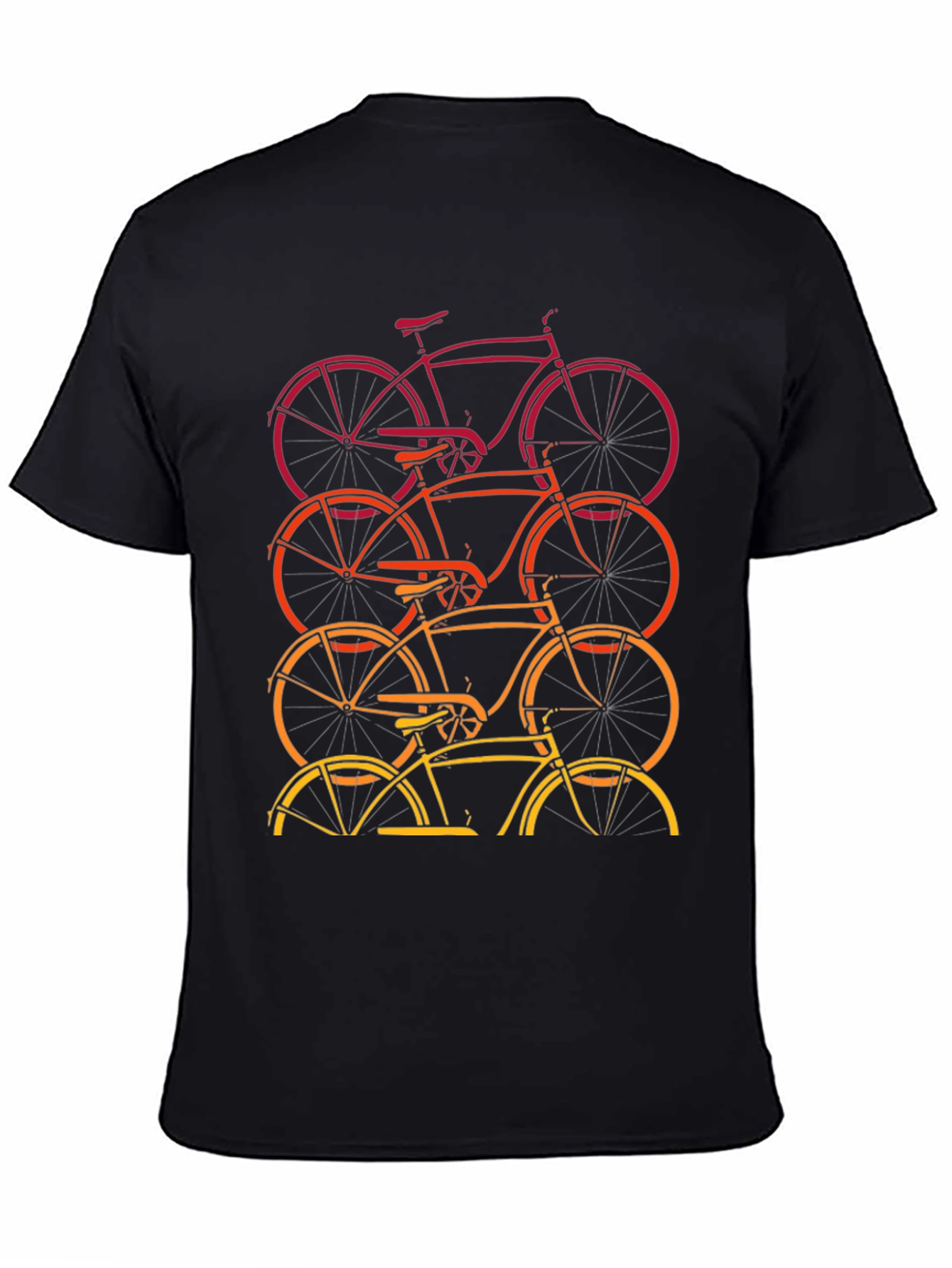 Black Retro Bike Stack Graphic Tee view 4