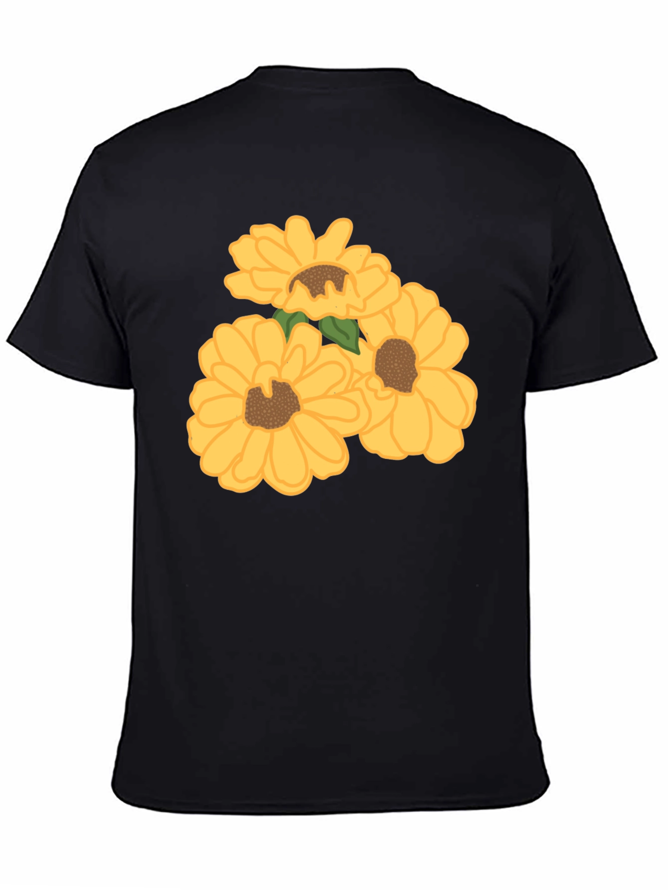 Black Sunflower Graphic Tee - Black Cotton Casual Shirt view 4