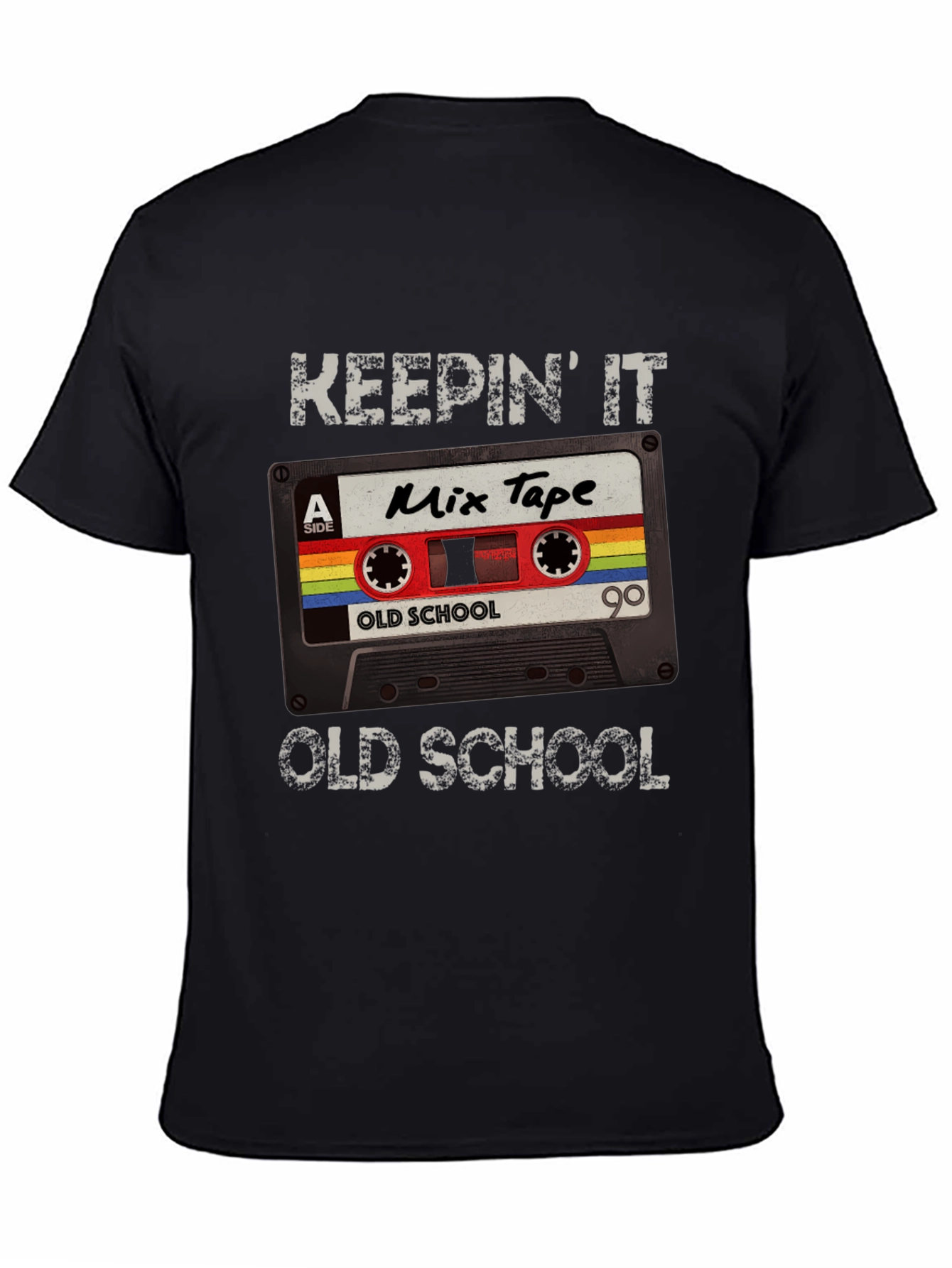 Black Keepin' It Old School Mix Tape Graphic Tee view 4