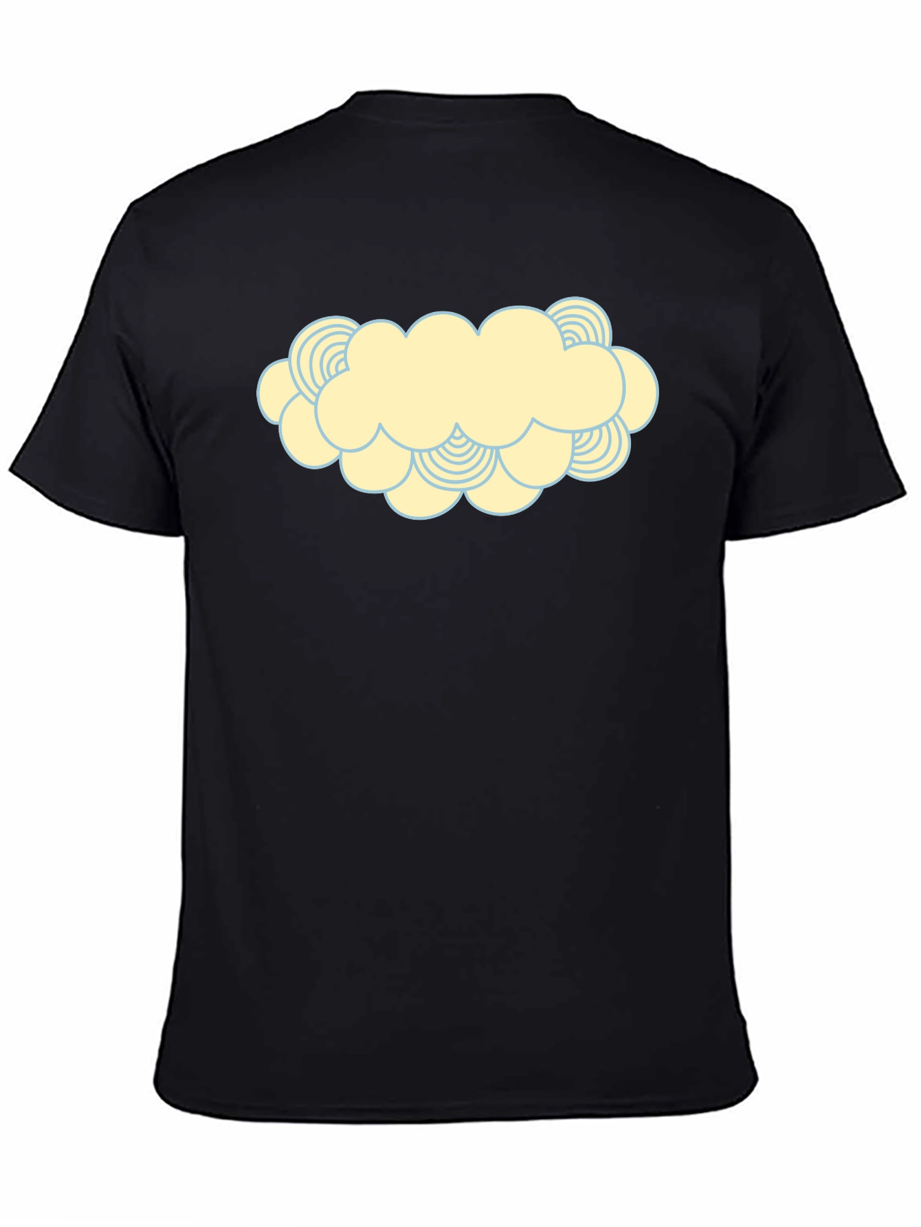 Black Cartoon Cloud Graphic Print T-Shirt view 4