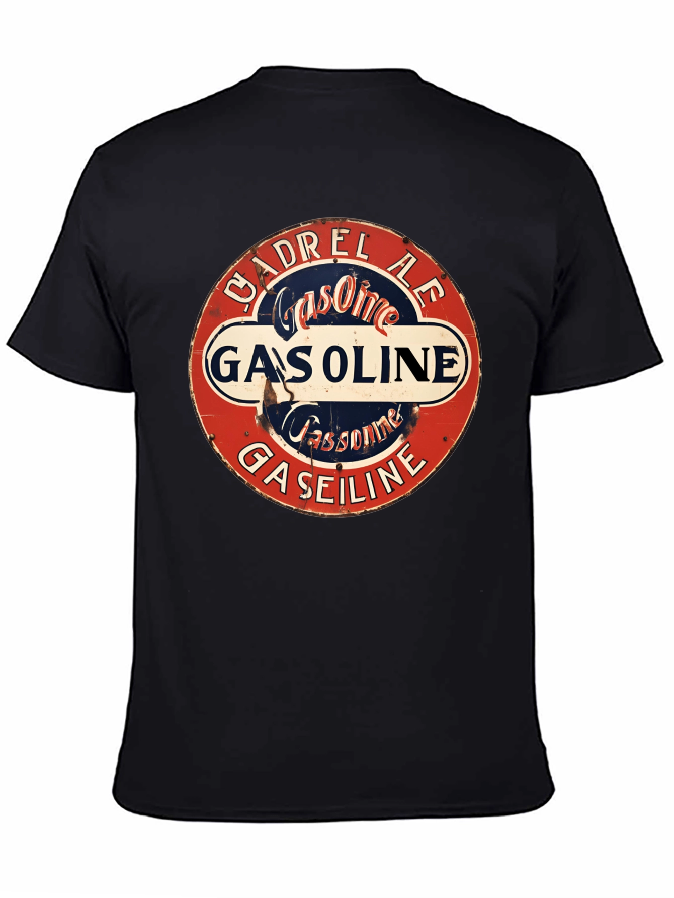 Black Vintage CADREL AE Gasoline Graphic T-Shirt view 4