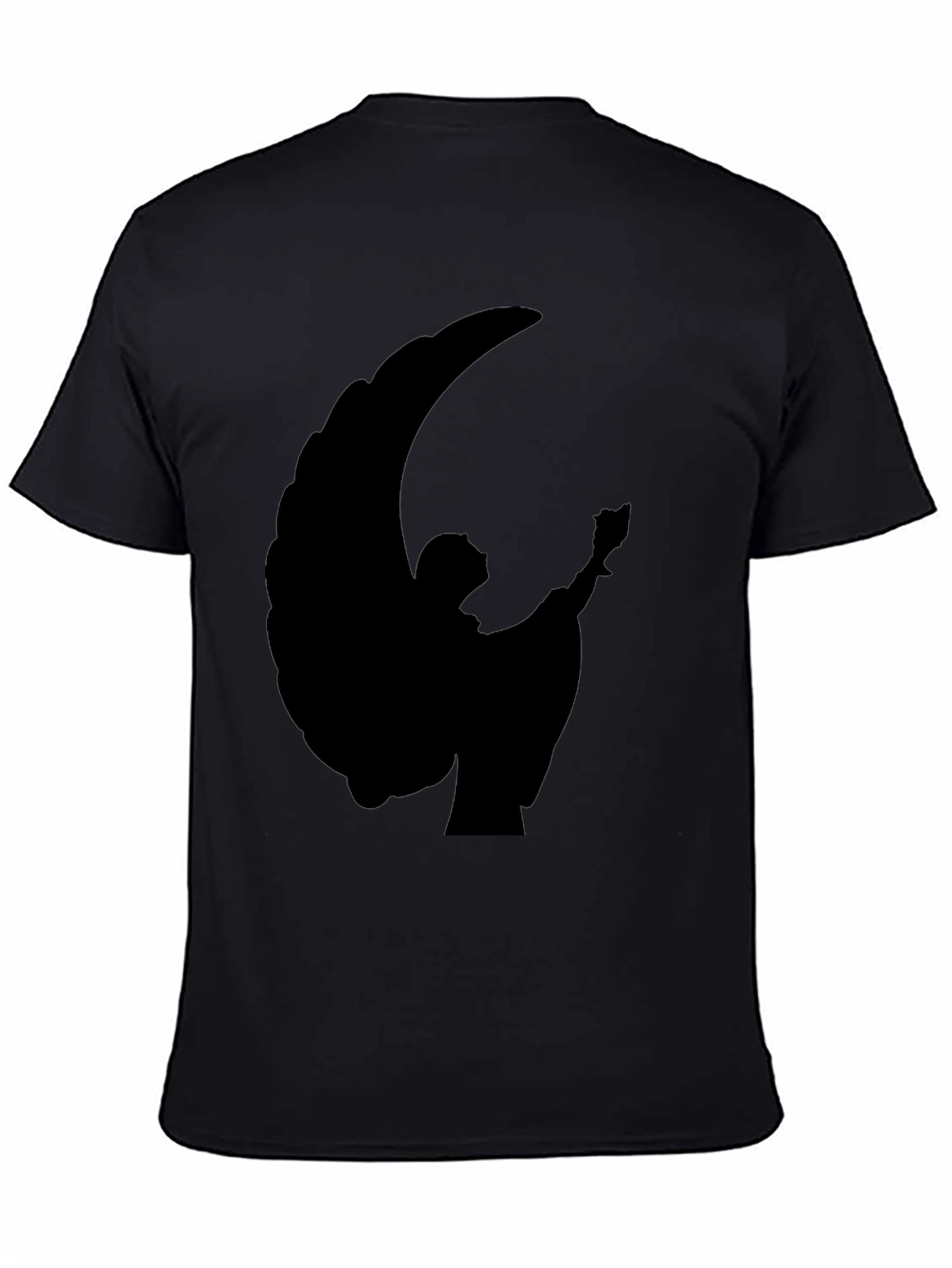 Black Angel Silhouette Black T-Shirt view 4