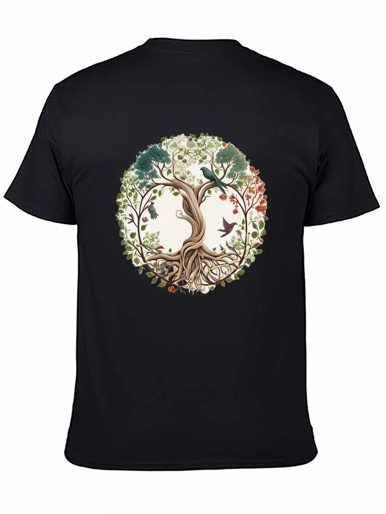 Black Nature Tree of Life Graphic Tee view 4