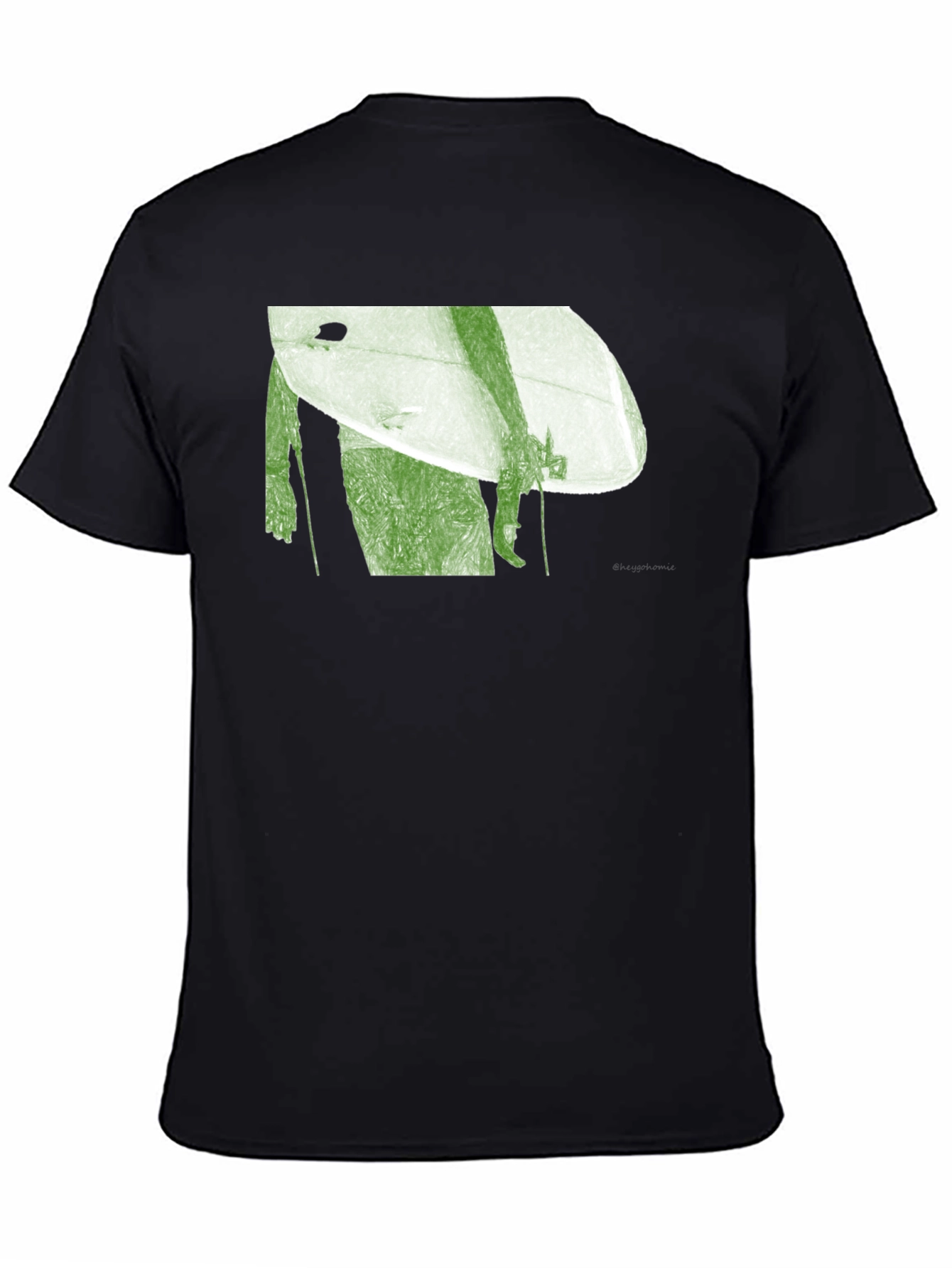 Black Surfer Graphic Tee - Black Cotton Blend view 4